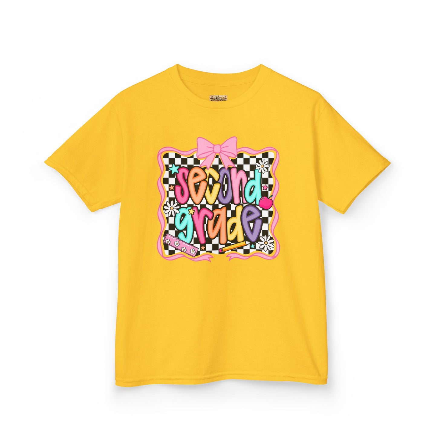 Second Grade Kids Tee — Colorful Back-to-School Cute Bow Design