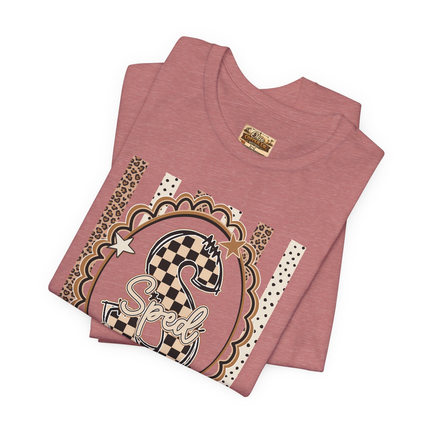 Sped S Monogram Tee — Checkerboard Leopard Graphic T-Shirt