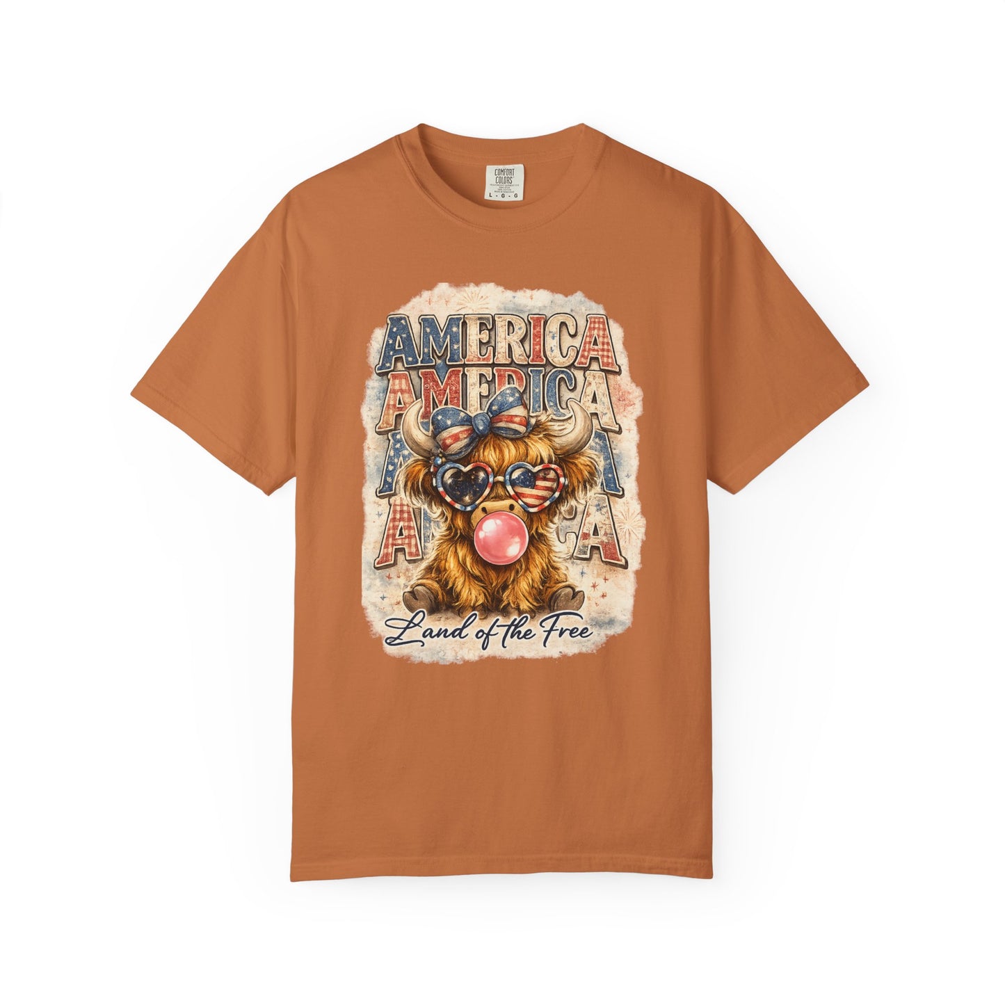 America Bulldog Graphic T-Shirt — "America" "Land of the Free" Patriotic Tee