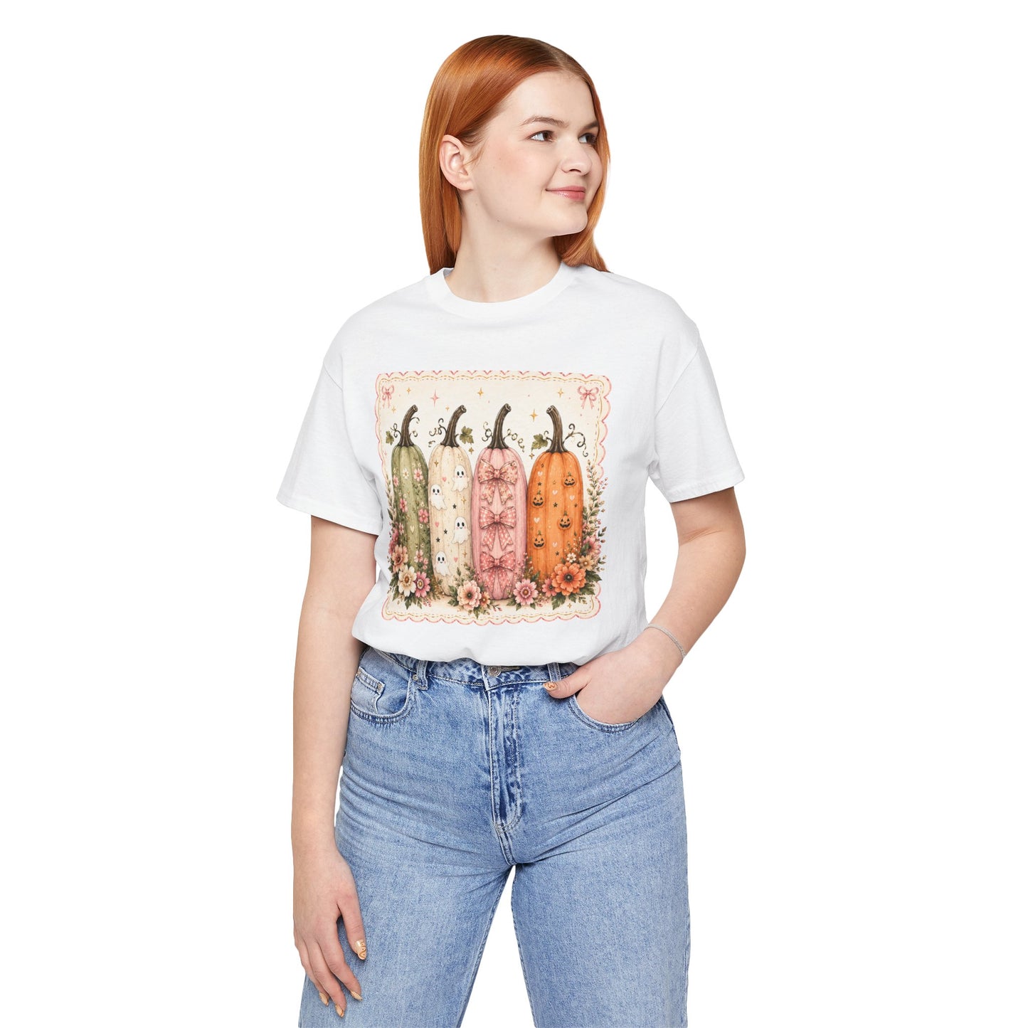 Vintage Floral Pumpkin Tee — Autumn Harvest Graphic T-Shirt