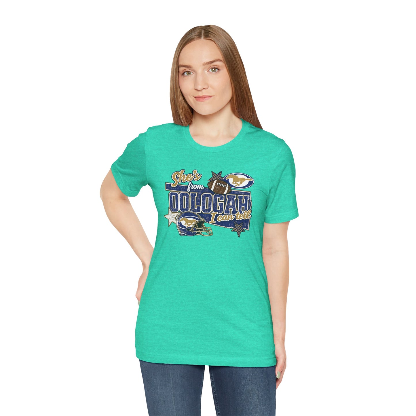 Oologah Team Tee — "Stay from Oologah Teamster" Vintage Football Graphic T-Shirt
