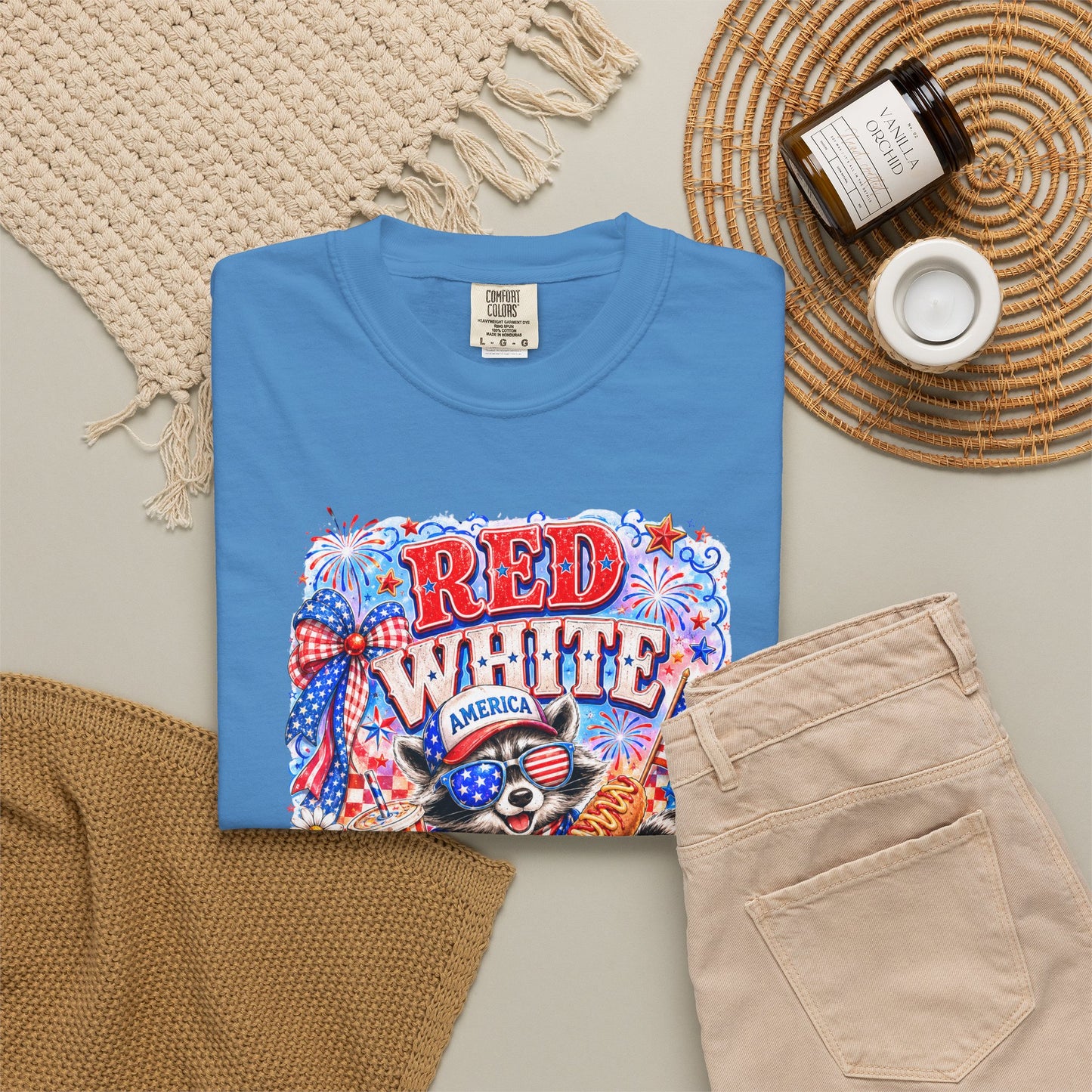 Patriotic "Red White Feral" Graphic T-Shirt