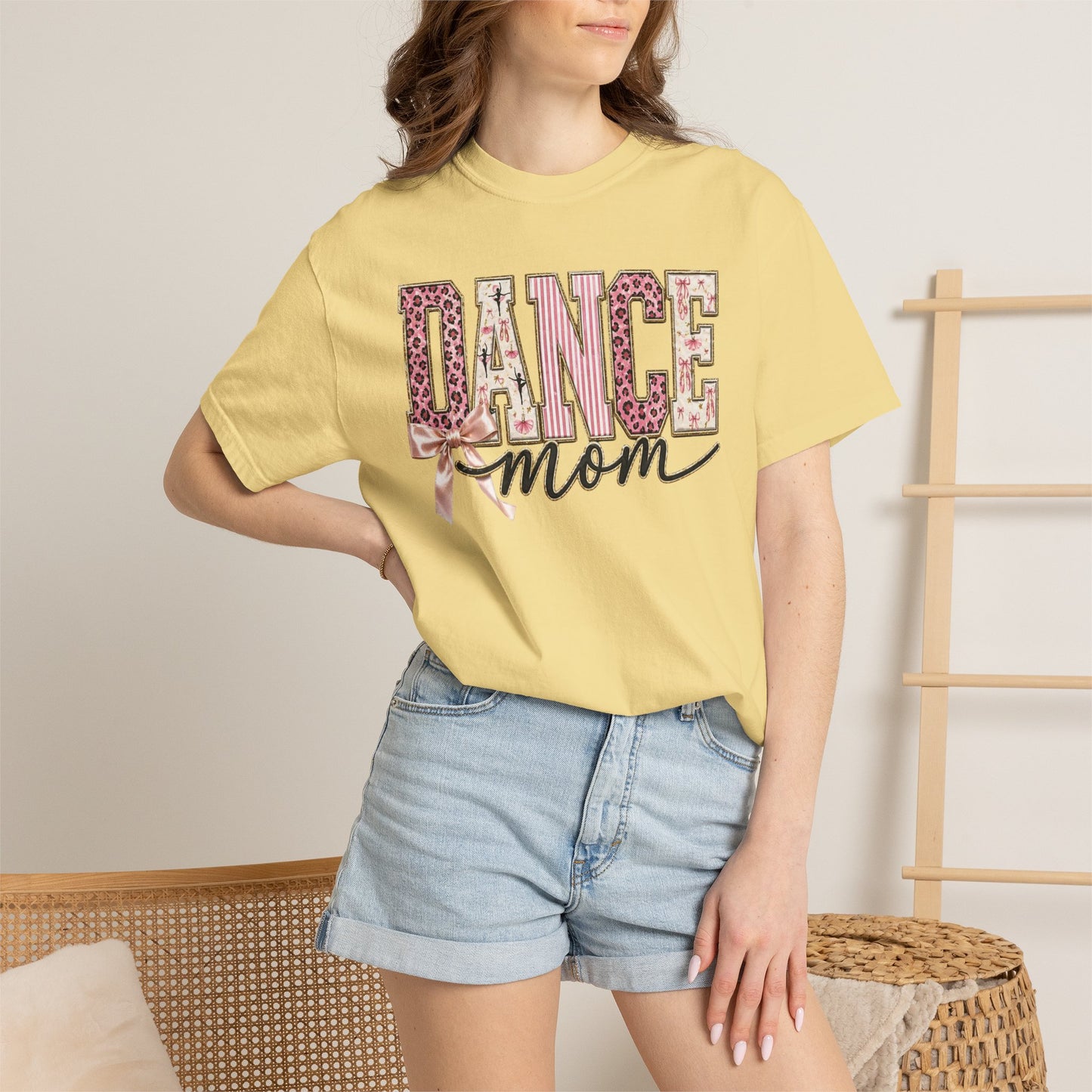 Dance Mom T-Shirt — Leopard Ballet Ribbon Graphic Tee