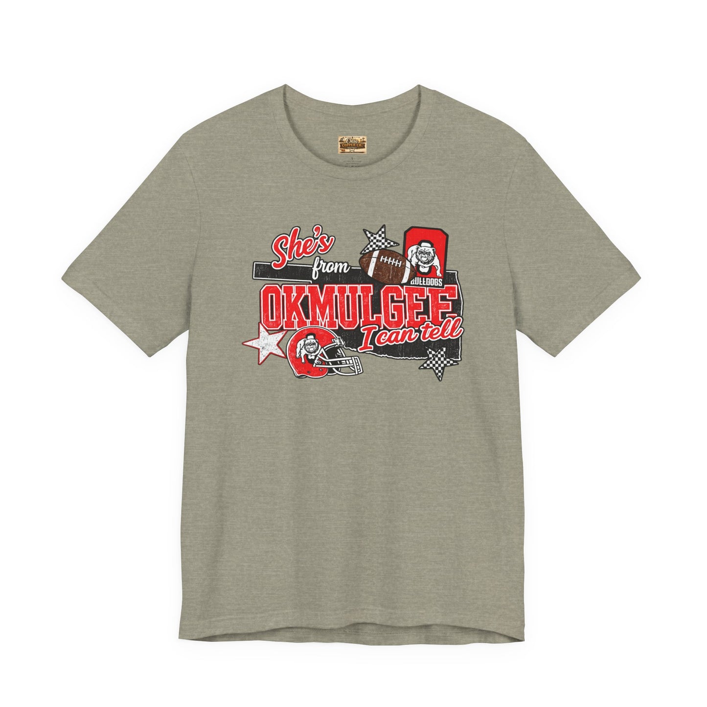 Okmulgee Cardinals Football Tee — She’s From Okmulgee Design