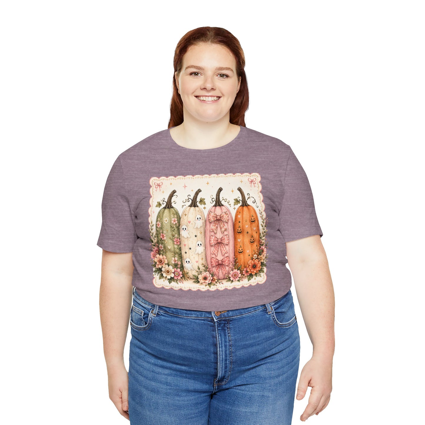 Vintage Floral Pumpkin Tee — Autumn Harvest Graphic T-Shirt