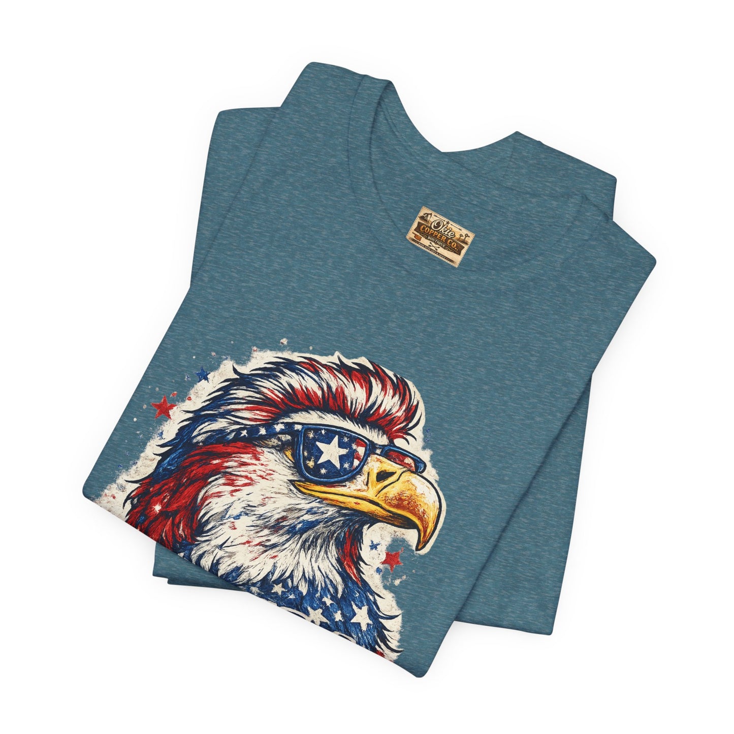 Patriotic Eagle Tee — "WTF Is A Kilometer?" Funny 4th of July Shirt