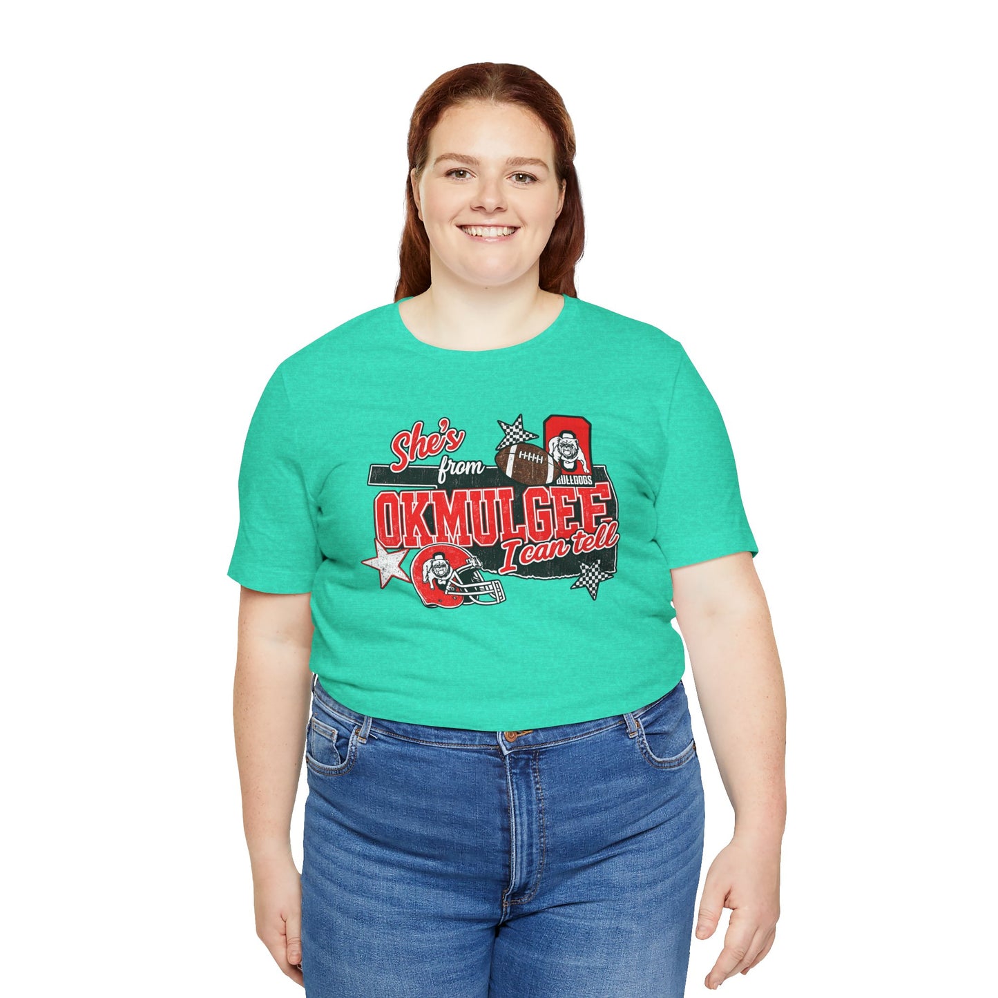 Okmulgee Cardinals Football Tee — She’s From Okmulgee Design