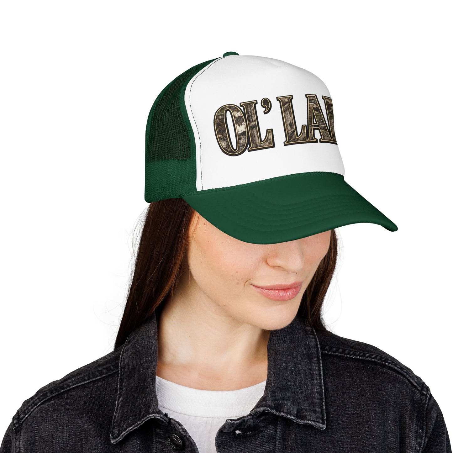 Ol' Lady Trucker Hat — Vintage Rustic Foam Cap for Country Style