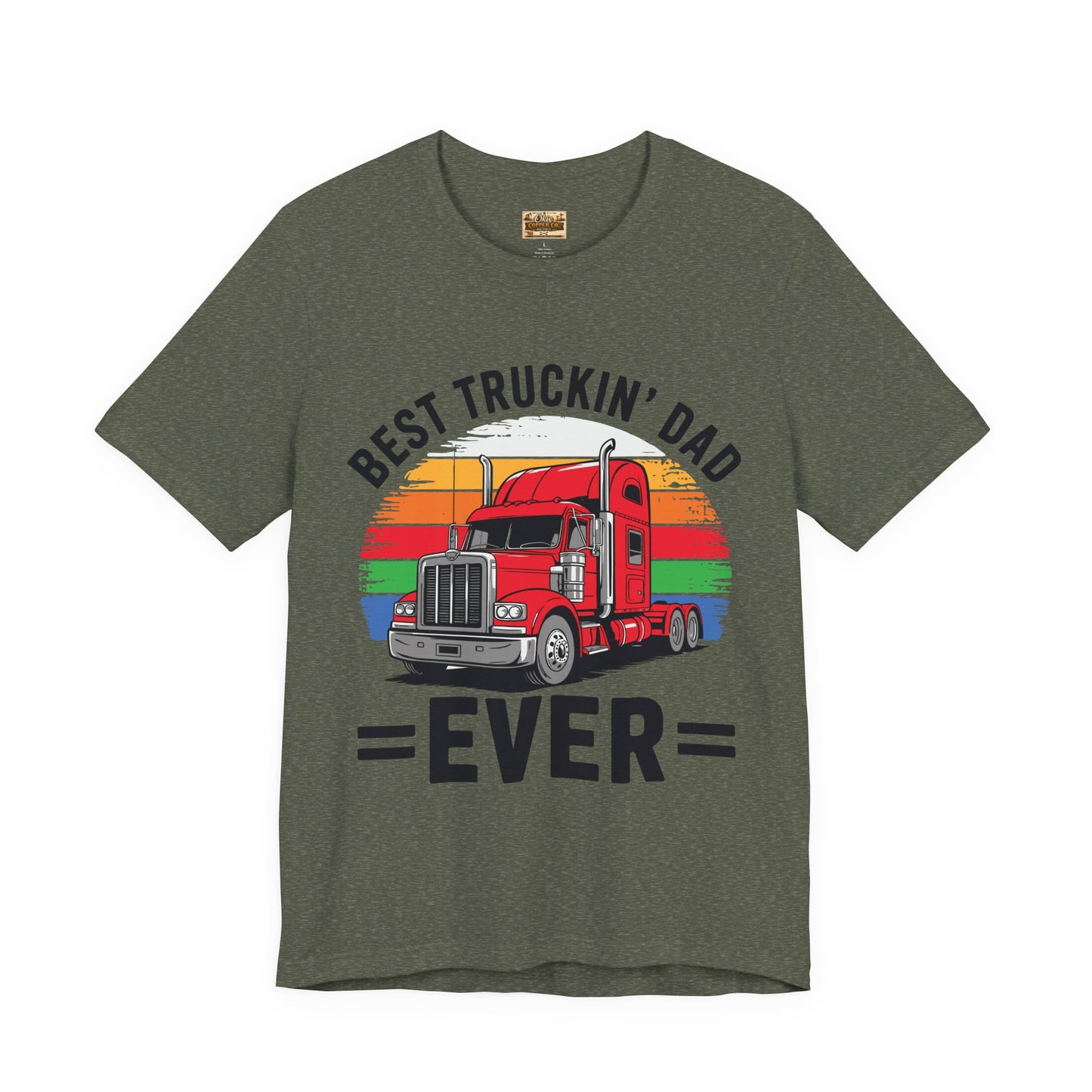 Best Truckin' Dad Ever T-Shirt — Vintage Semi Truck Father's Day Tee