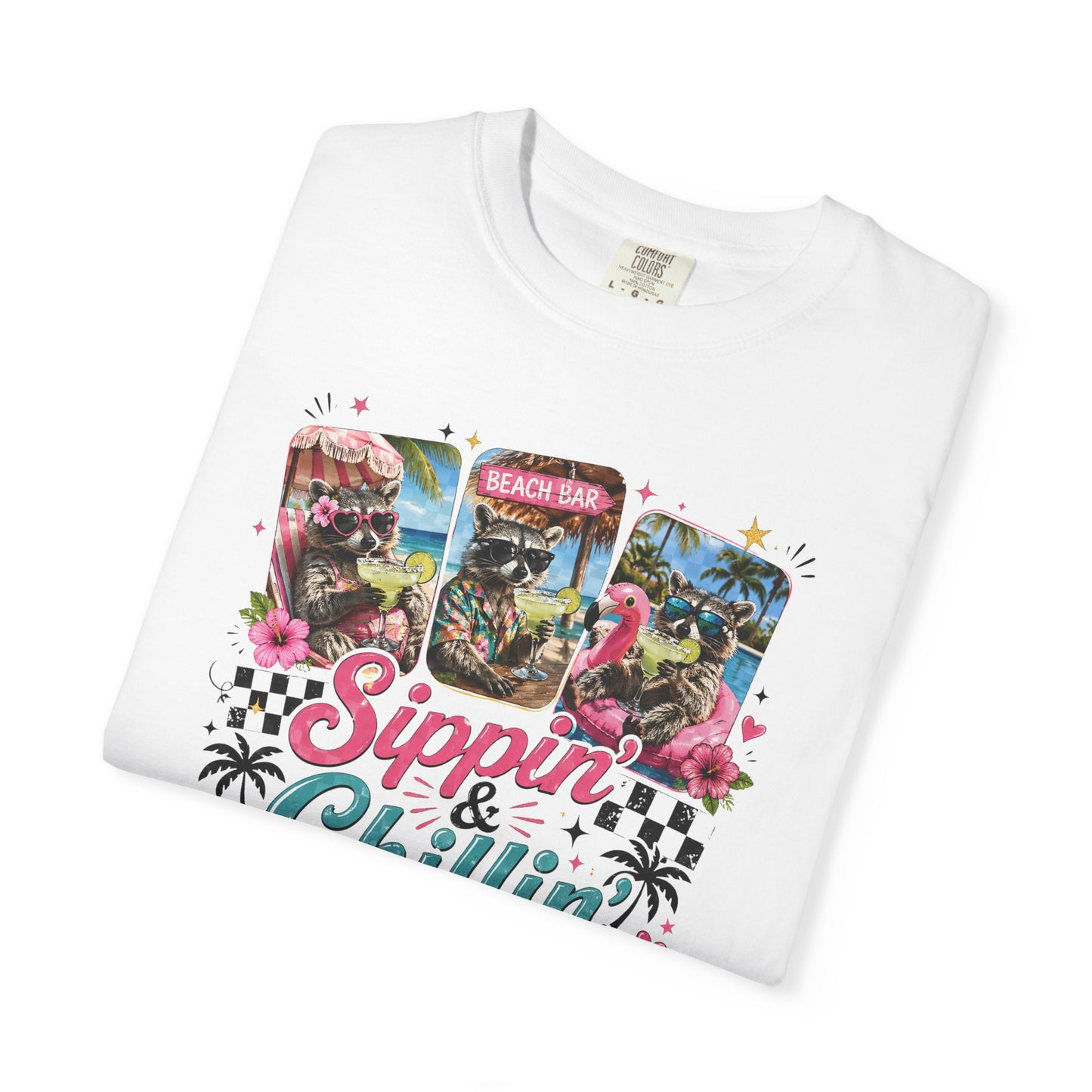 Sippin' & Chillin' T-Shirt — Retro Tropical Drink Graphic Tee