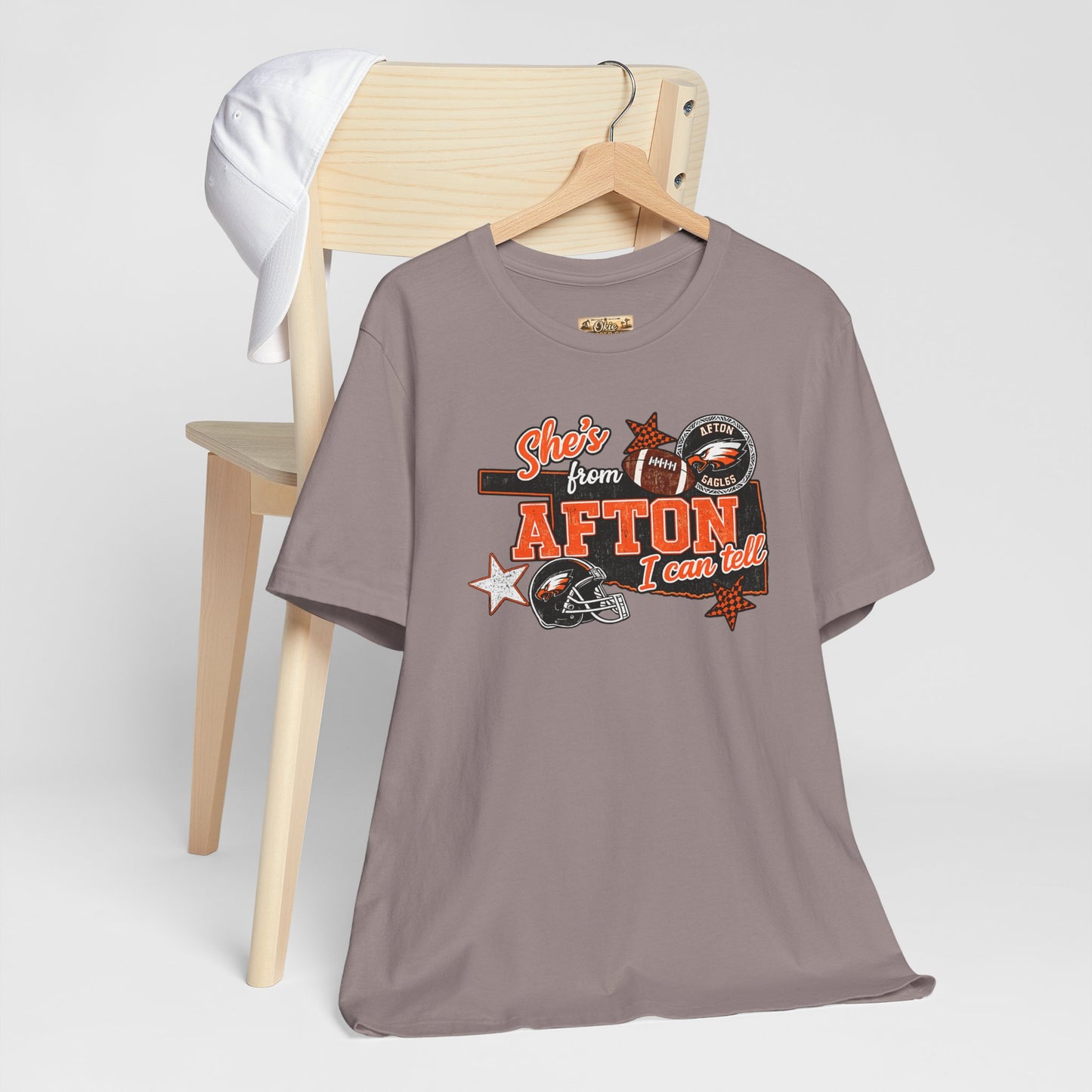 Afton Football Town Retro Graphic Tee — "Shes from Afton I can too"