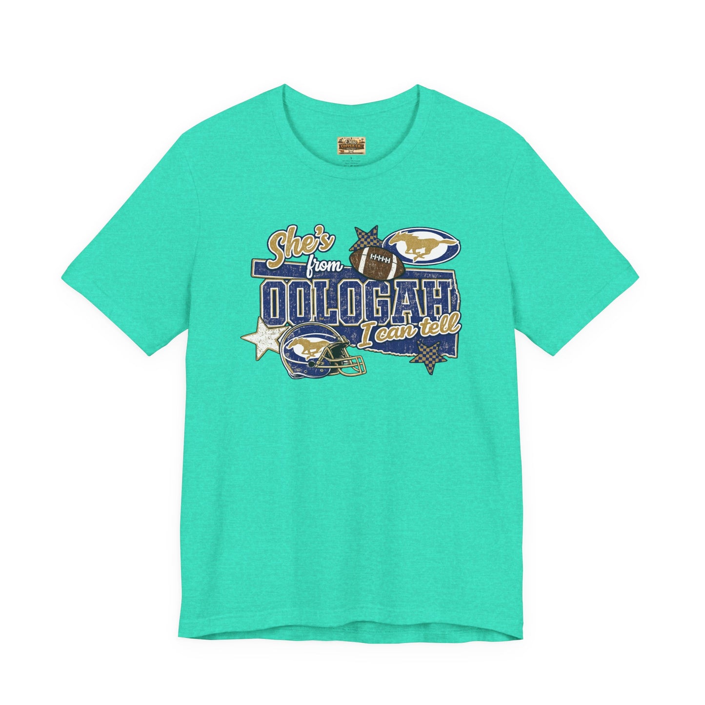 Oologah Team Tee — "Stay from Oologah Teamster" Vintage Football Graphic T-Shirt