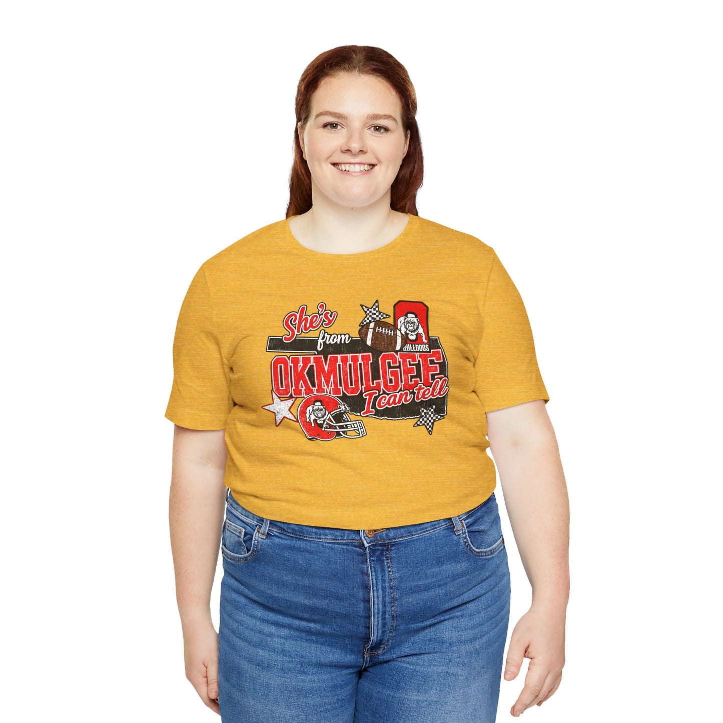 Okmulgee Cardinals Football Tee — She’s From Okmulgee Design