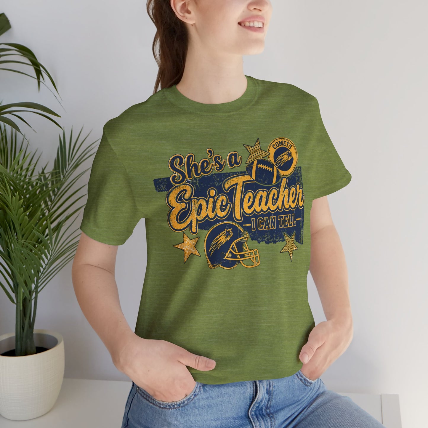 Epic Teacher Football T-Shirt — "She's a Epic Teacher" Coach & School Spirit Tee