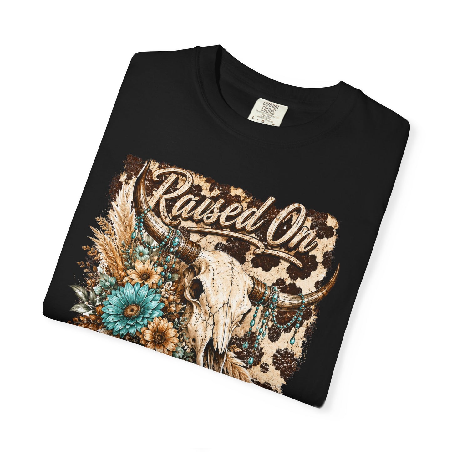 Raised On 90s Country T-Shirt — Vintage Cow Skull Western Tee