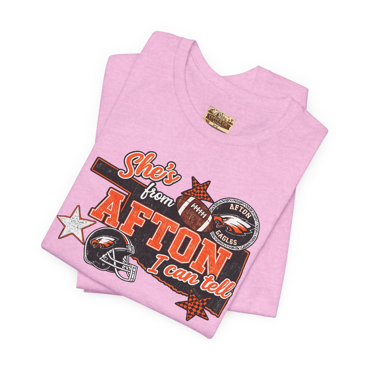 Afton Football Town Retro Graphic Tee — "Shes from Afton I can too"
