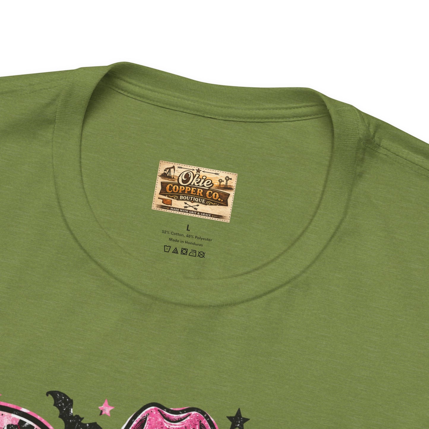Boo Pink Leopard Ghost Tee — Cute Cowgirl Halloween T-Shirt