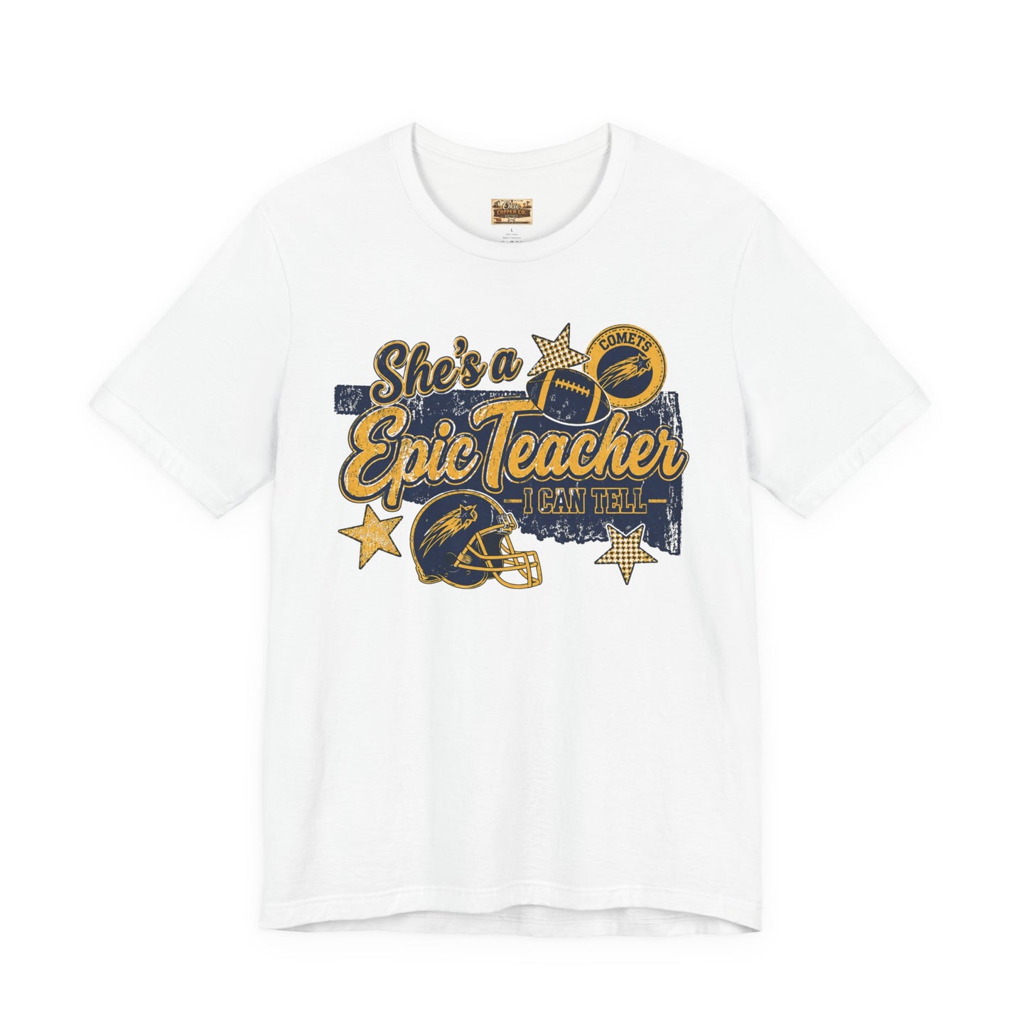 Epic Teacher Football T-Shirt — "She's a Epic Teacher" Coach & School Spirit Tee