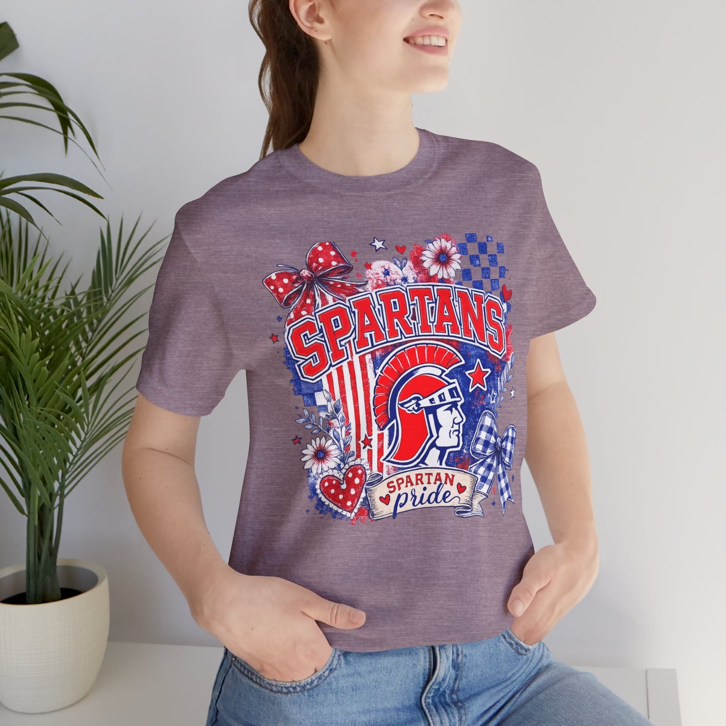 Spartans Pride Graphic Tee — Red, White & Blue School Spirit T-Shirt