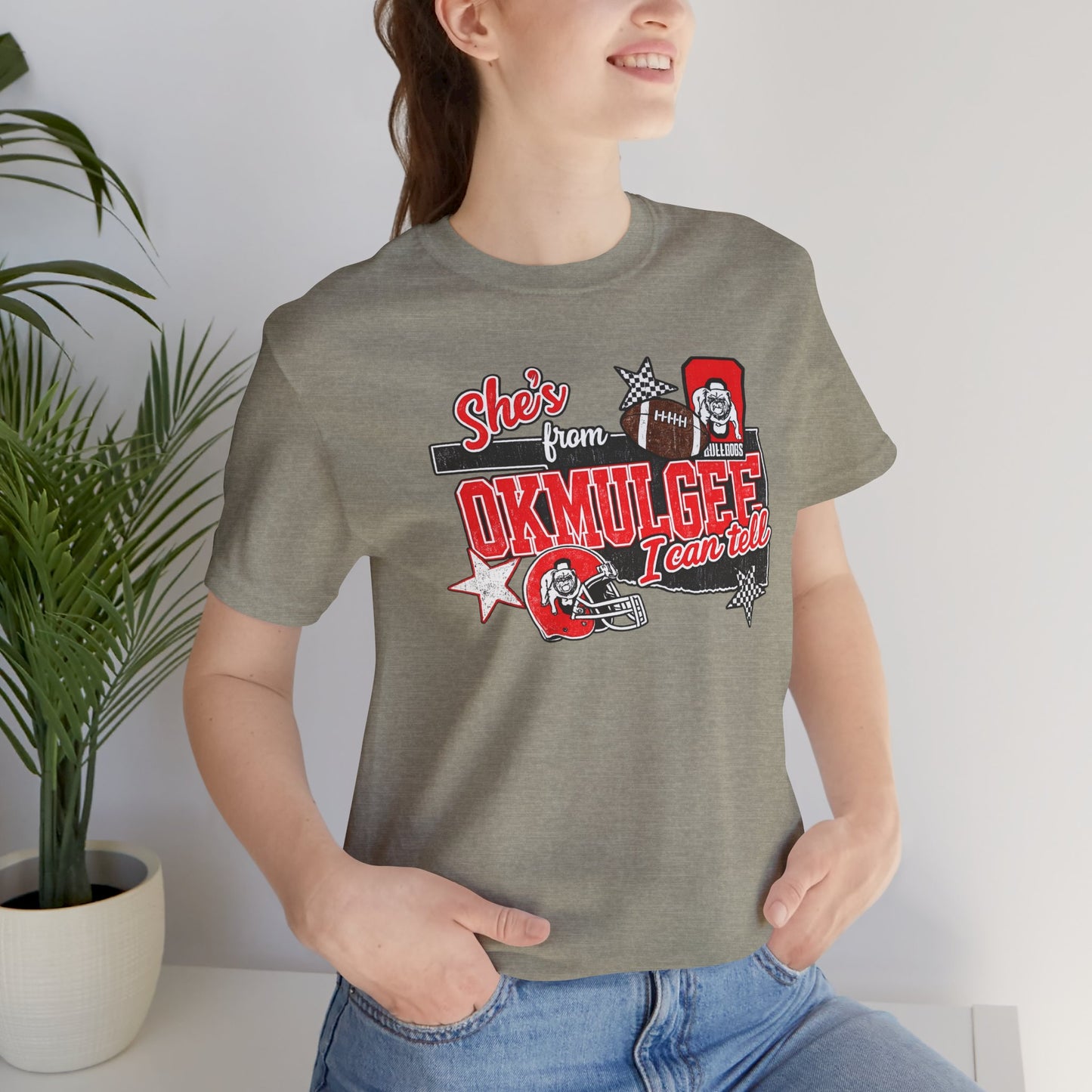 Okmulgee Cardinals Football Tee — She’s From Okmulgee Design