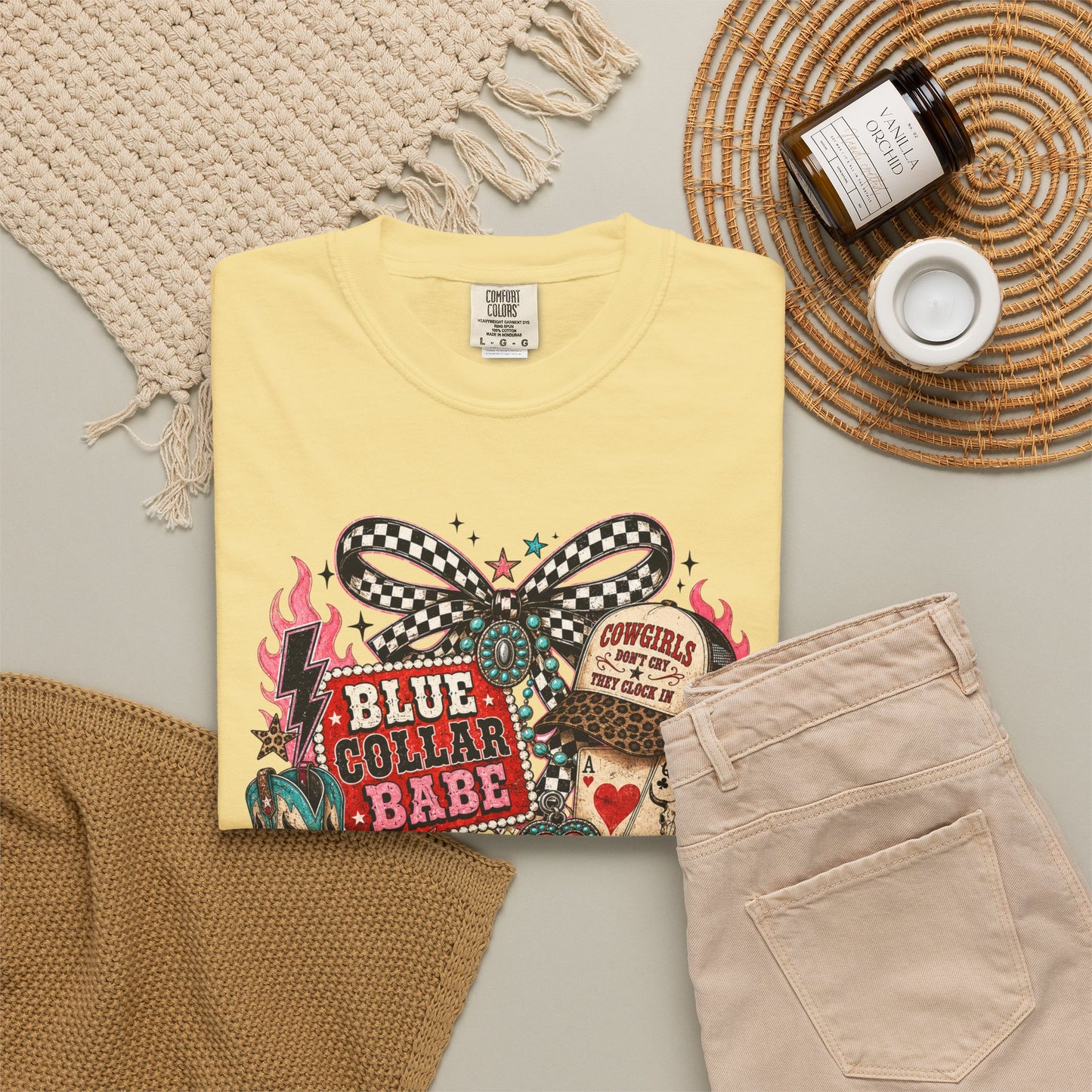 Blue Collar Babe T-Shirt — Retro Cowgirl Graphic Tee