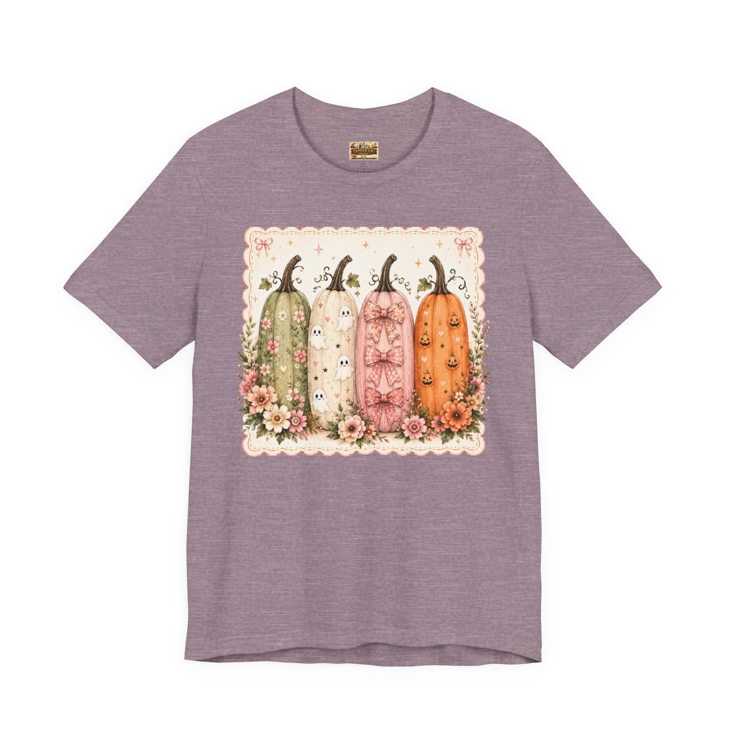 Vintage Floral Pumpkin Tee — Autumn Harvest Graphic T-Shirt