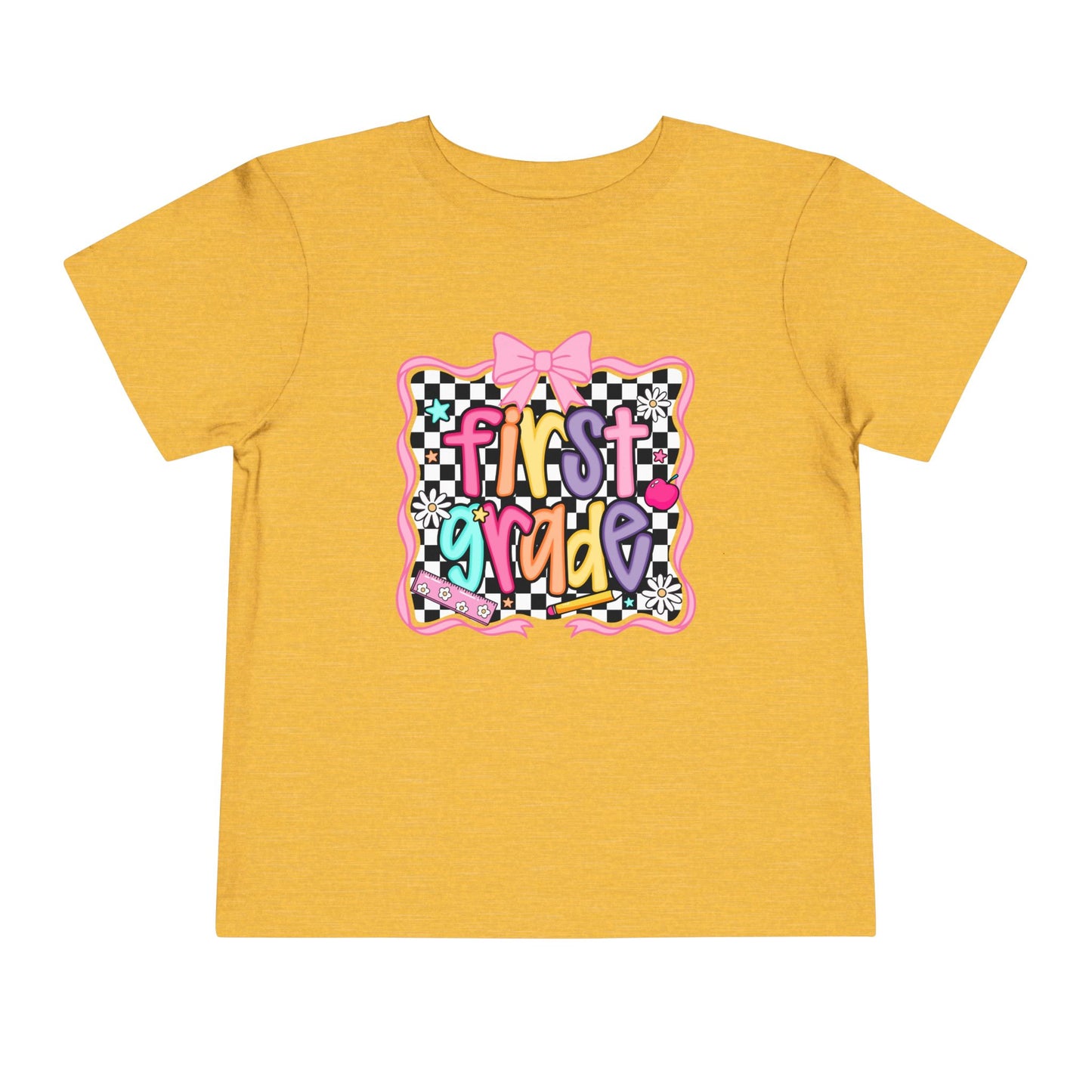 First Grade Toddler Tee — Colorful Back-to-School Graphic Shirt