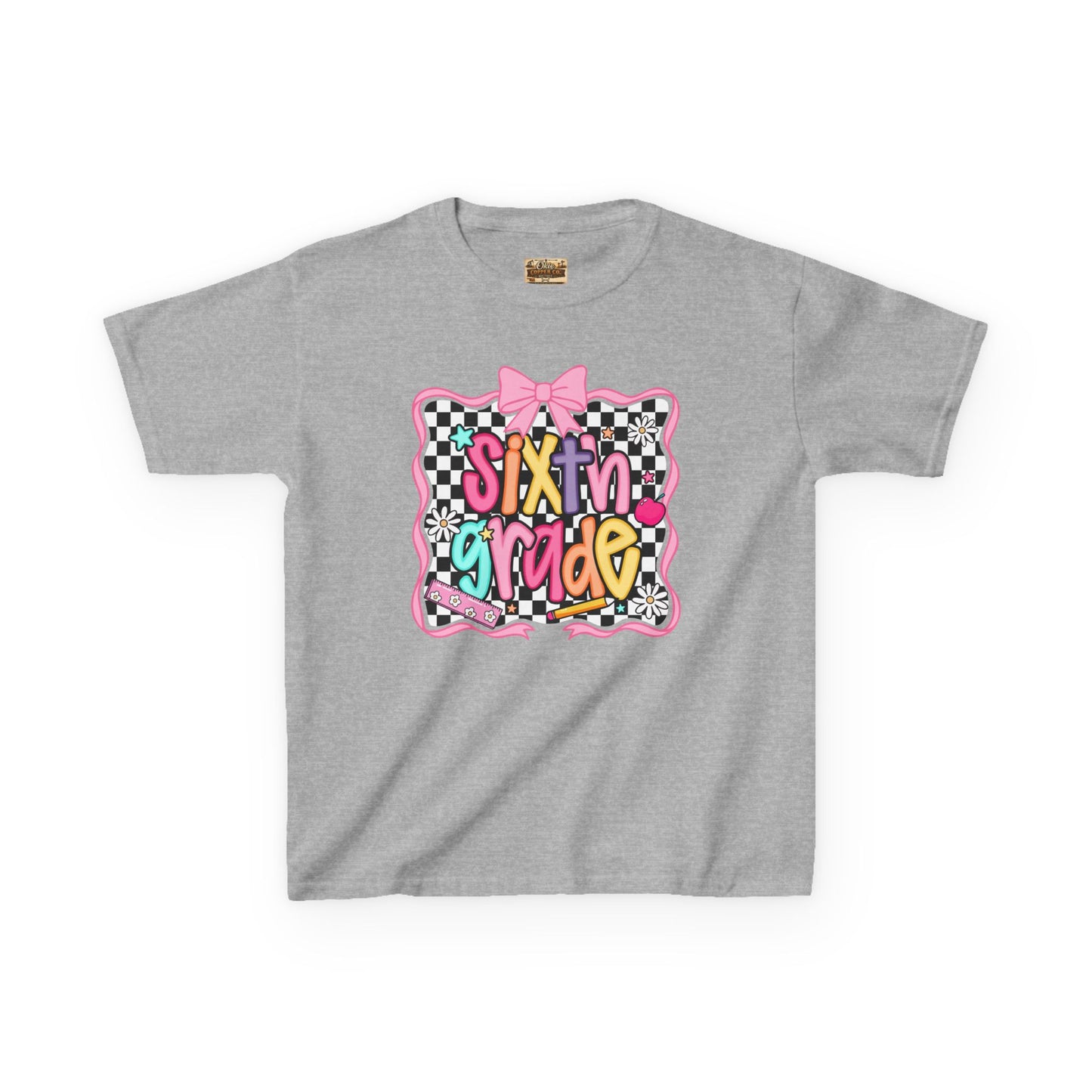 Sixth Grade Kids T‑Shirt - Colorful Checkerboard Back-to-School Tee