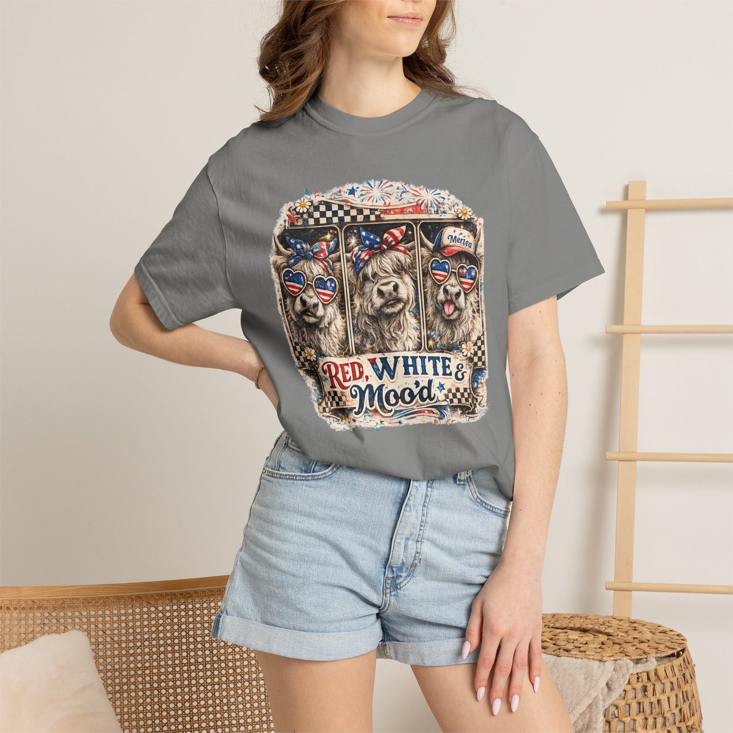 Patriotic Dogs "Red, White & Moo-d" T-Shirt