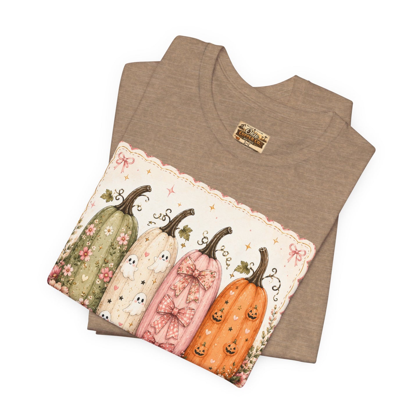 Vintage Floral Pumpkin Tee — Autumn Harvest Graphic T-Shirt