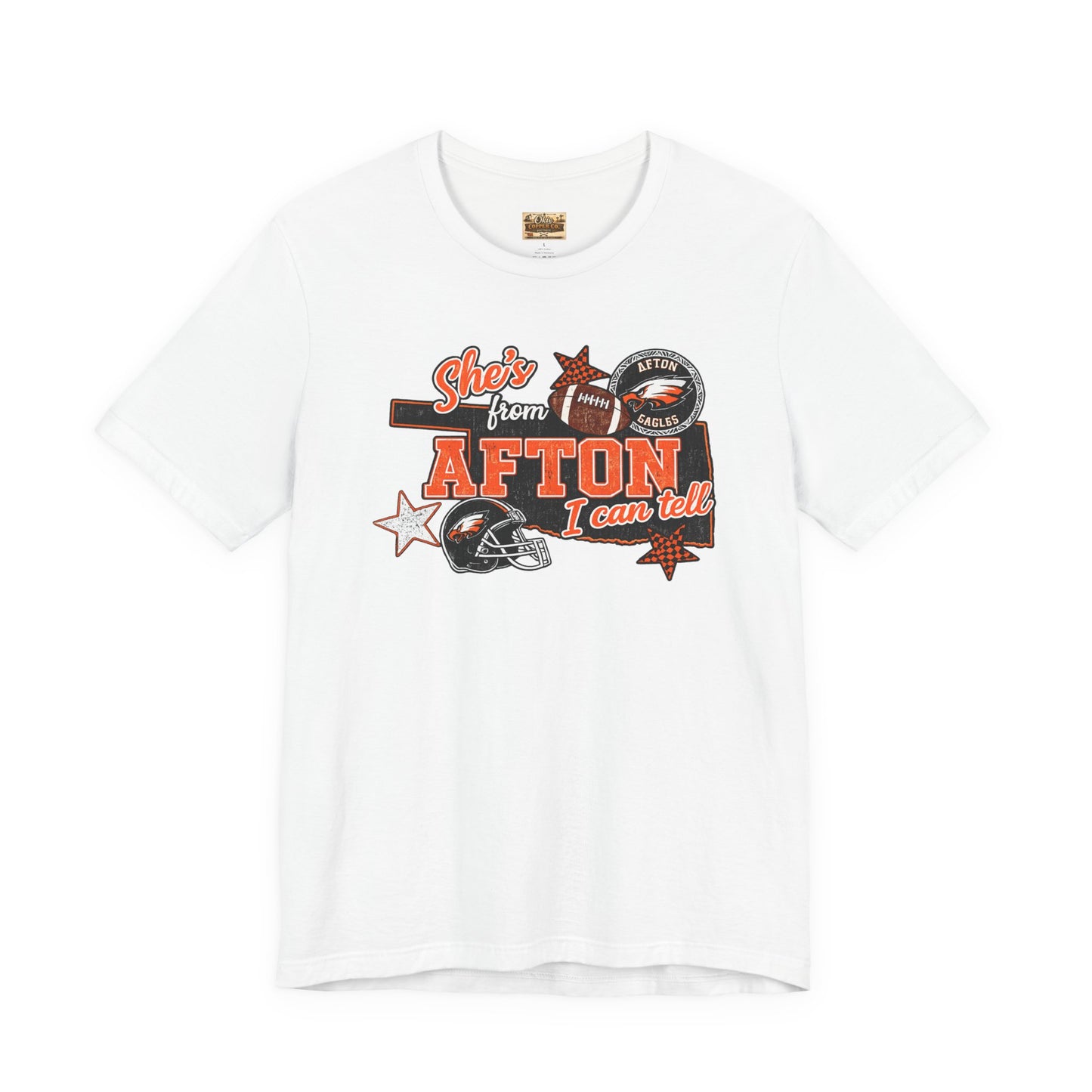 Afton Football Town Retro Graphic Tee — "Shes from Afton I can too"