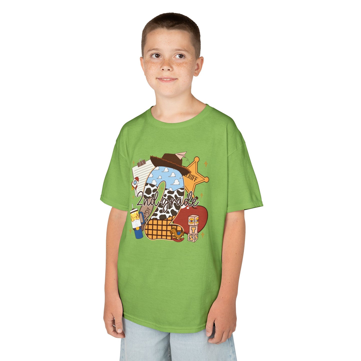 Kids Graphic Tee — Cute Western Sheriff Skull Cowboy Design