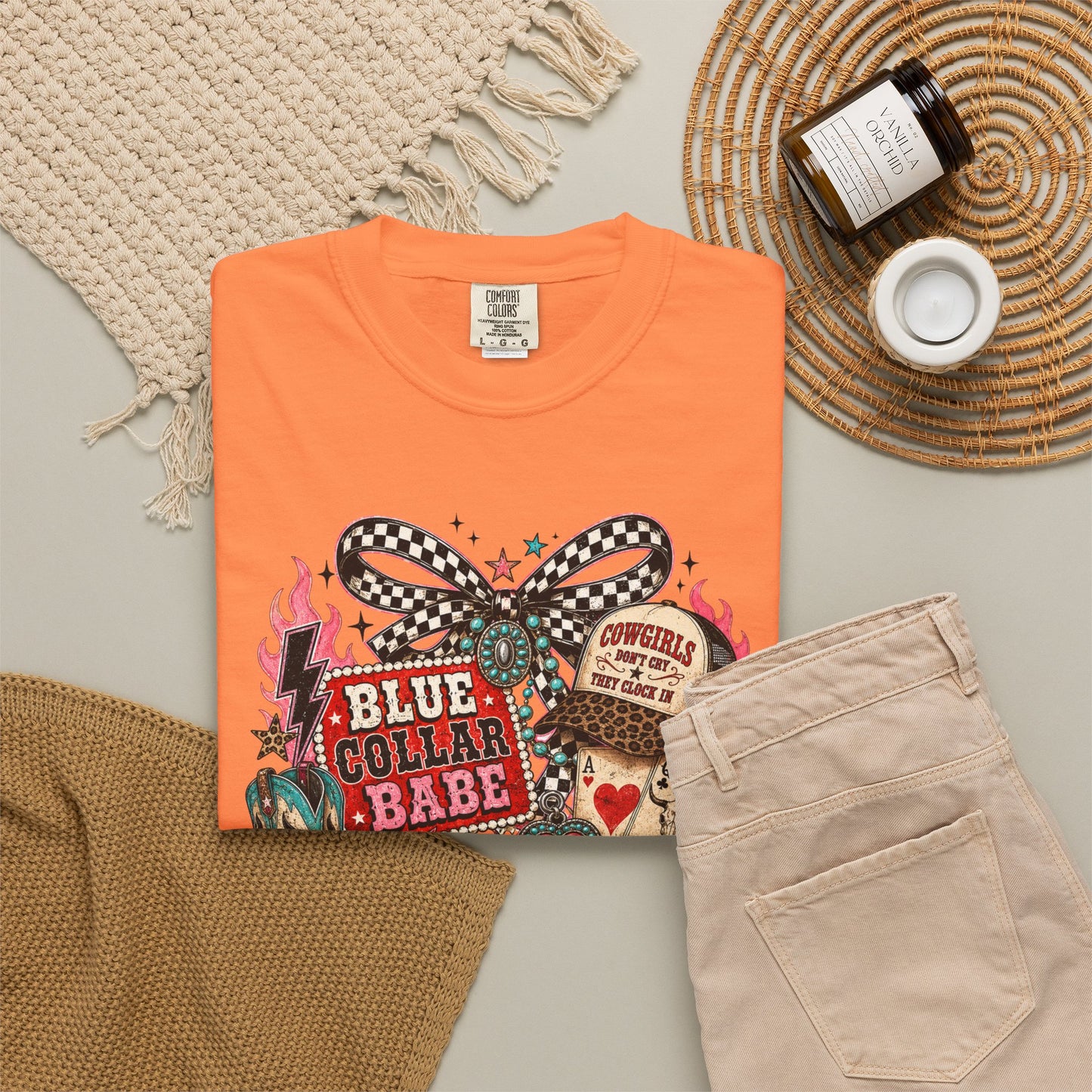 Blue Collar Babe T-Shirt — Retro Cowgirl Graphic Tee