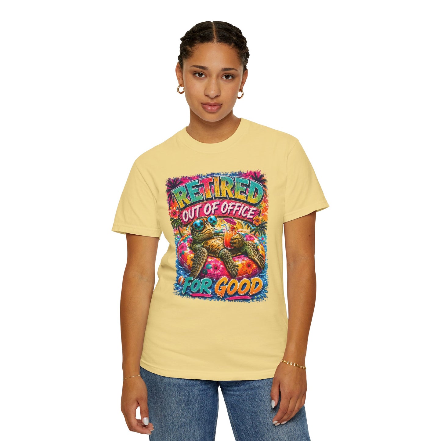 Retired Out of Office For Good T-Shirt — Funny Retirement Turtle Tee