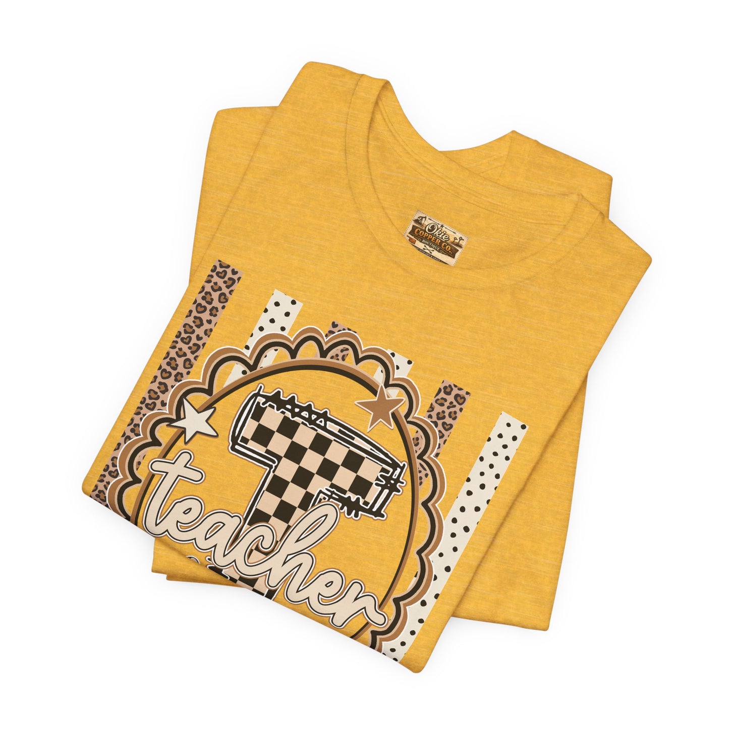 Teacher Monogram Tee — Number 1 Checkered Design