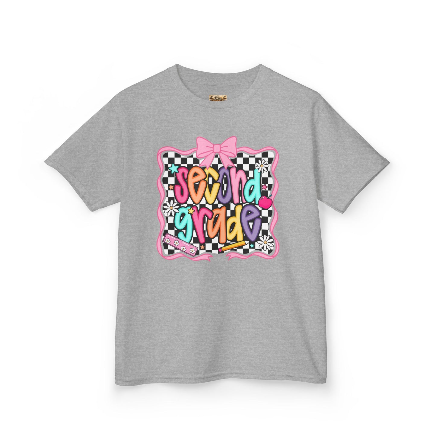 Second Grade Kids Tee — Colorful Back-to-School Cute Bow Design