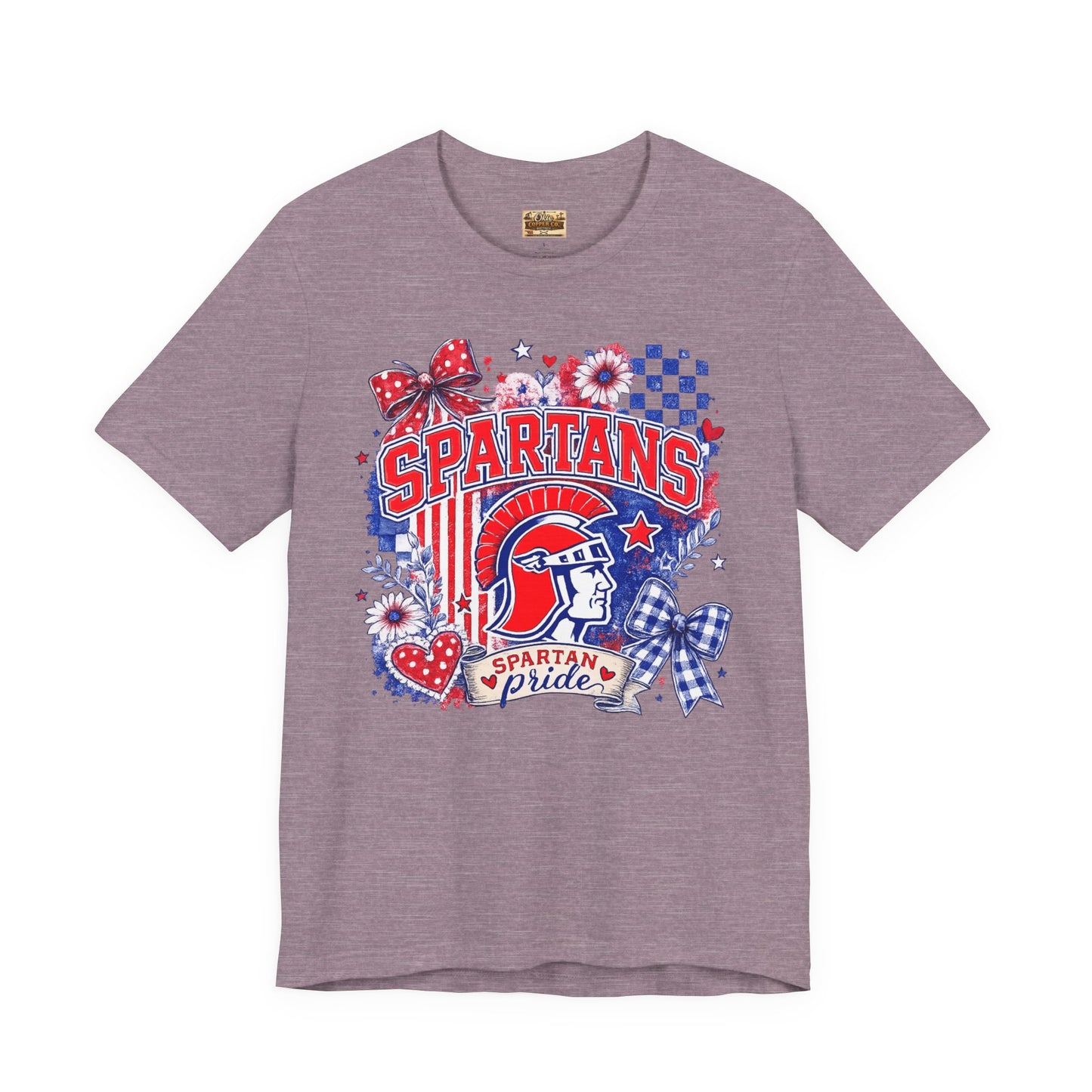 Spartans Pride Graphic Tee — Red, White & Blue School Spirit T-Shirt