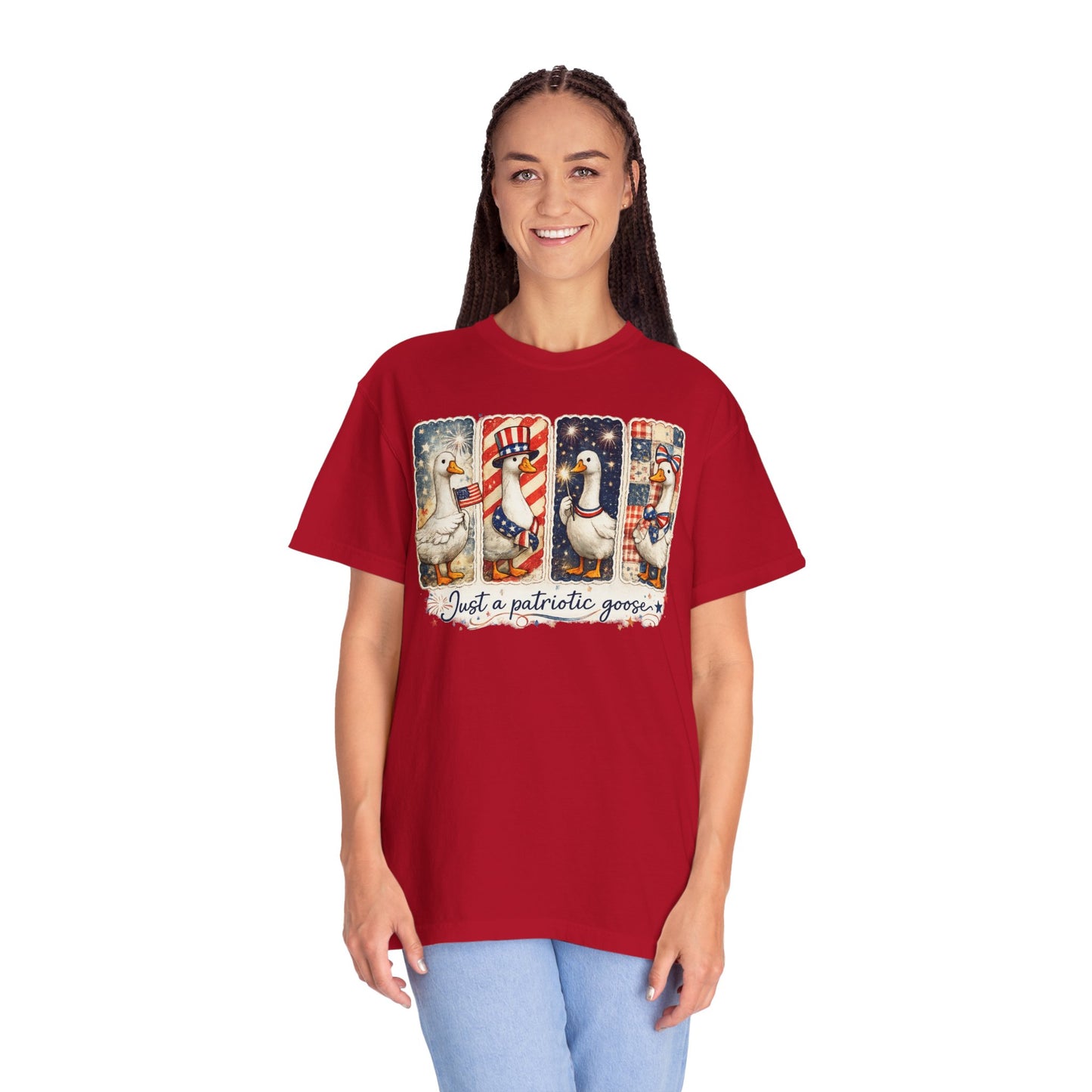 Patriotic Goose T-Shirt — "Just a patriotic goose" Americana Tee