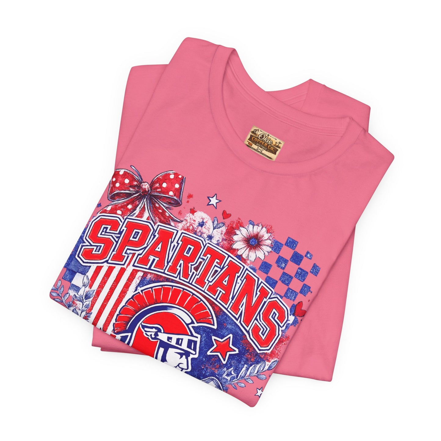 Spartans Pride Graphic Tee — Red, White & Blue School Spirit T-Shirt