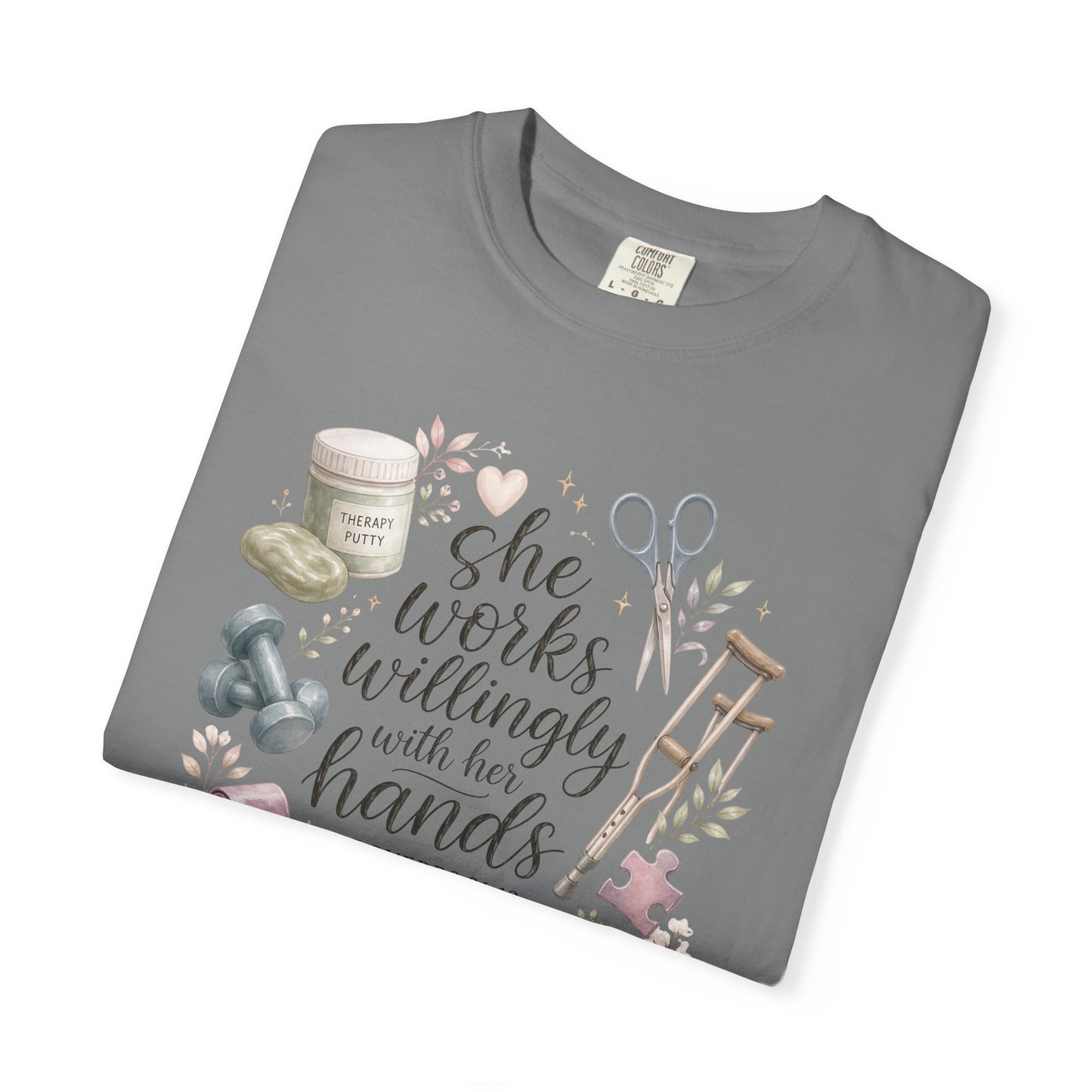 She Works Willingly With Her Hands T-Shirt — Christian Crafting Tee