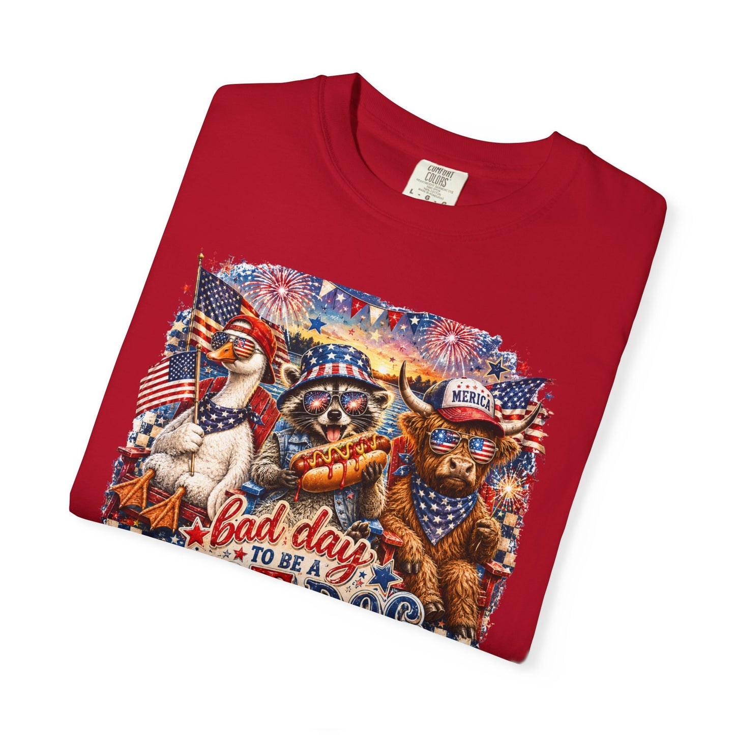 Patriotic 'Born to Be a Hot Dog' Graphic T-Shirt