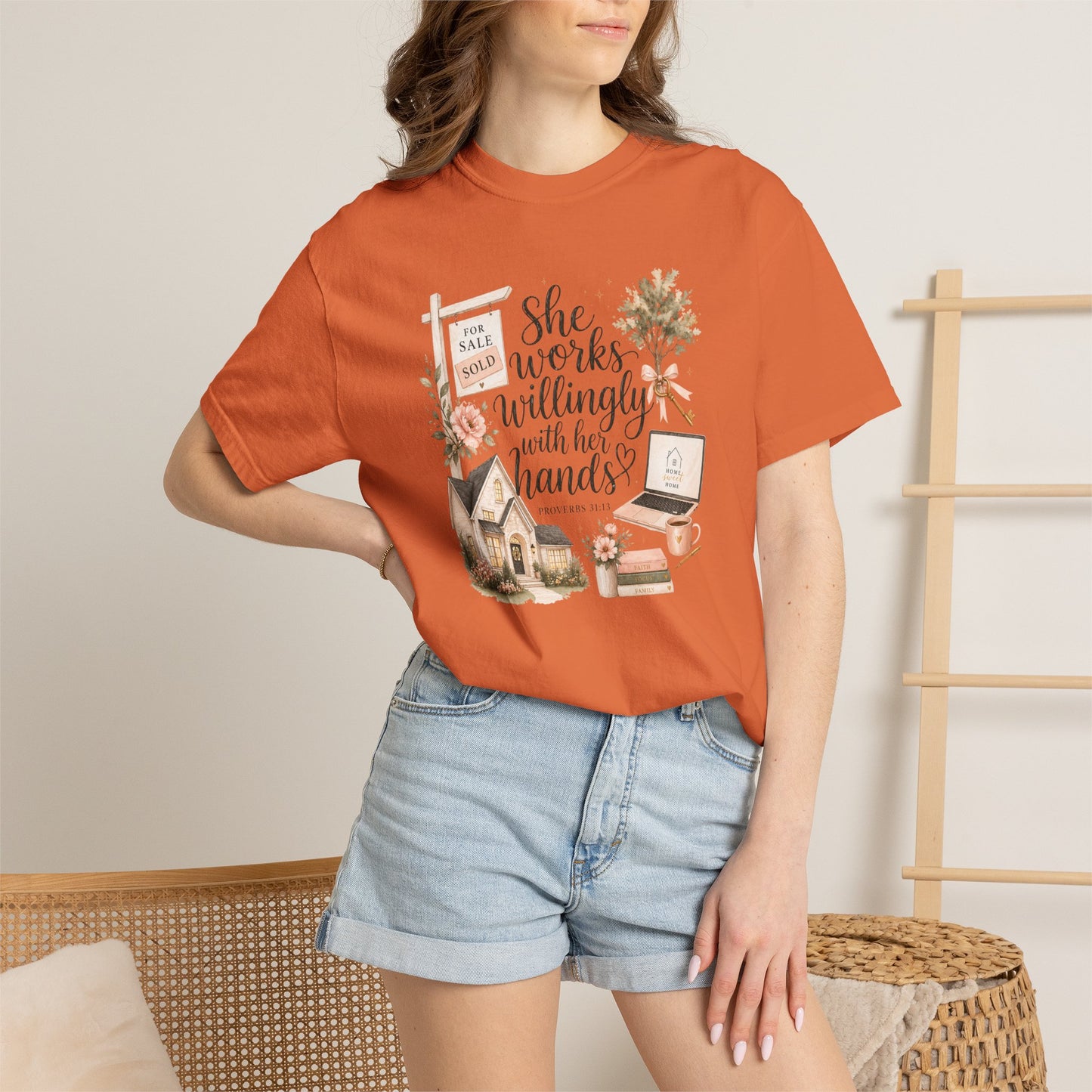She Works Willingly With Her Hands T-Shirt — Realtor Graphic Tee