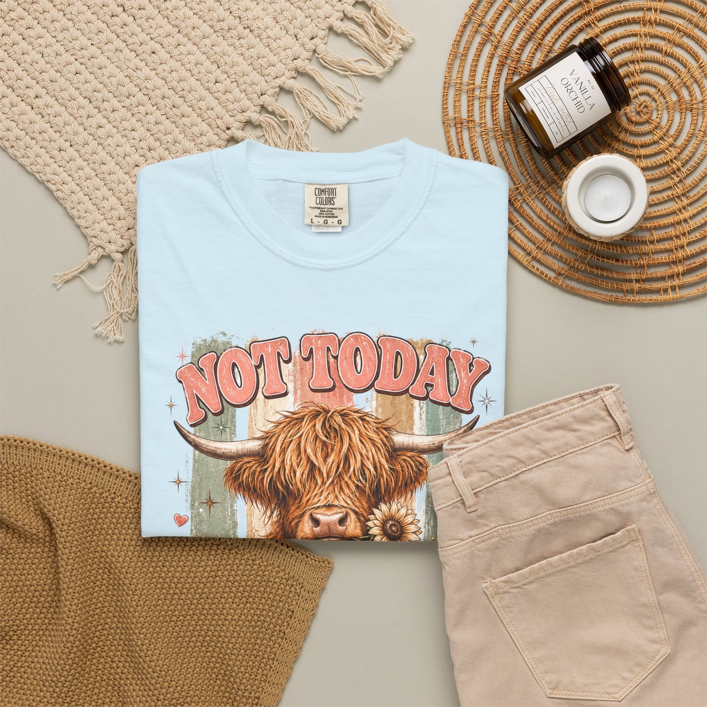 Not Today Heifer T-Shirt — Funny Highland Cow Graphic Tee