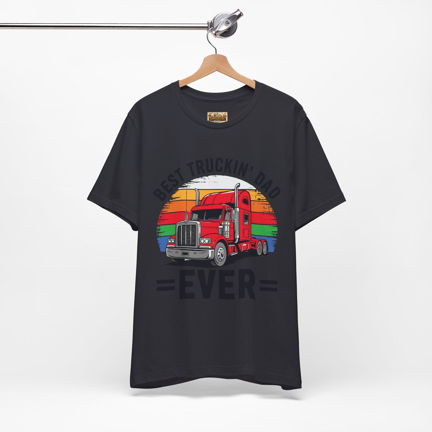 Best Truckin' Dad Ever T-Shirt — Vintage Semi Truck Father's Day Tee