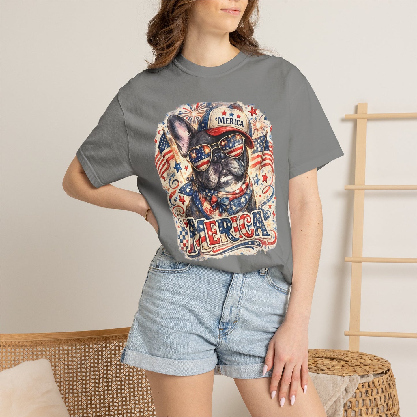 'Merica Patriotic French Bulldog T-Shirt