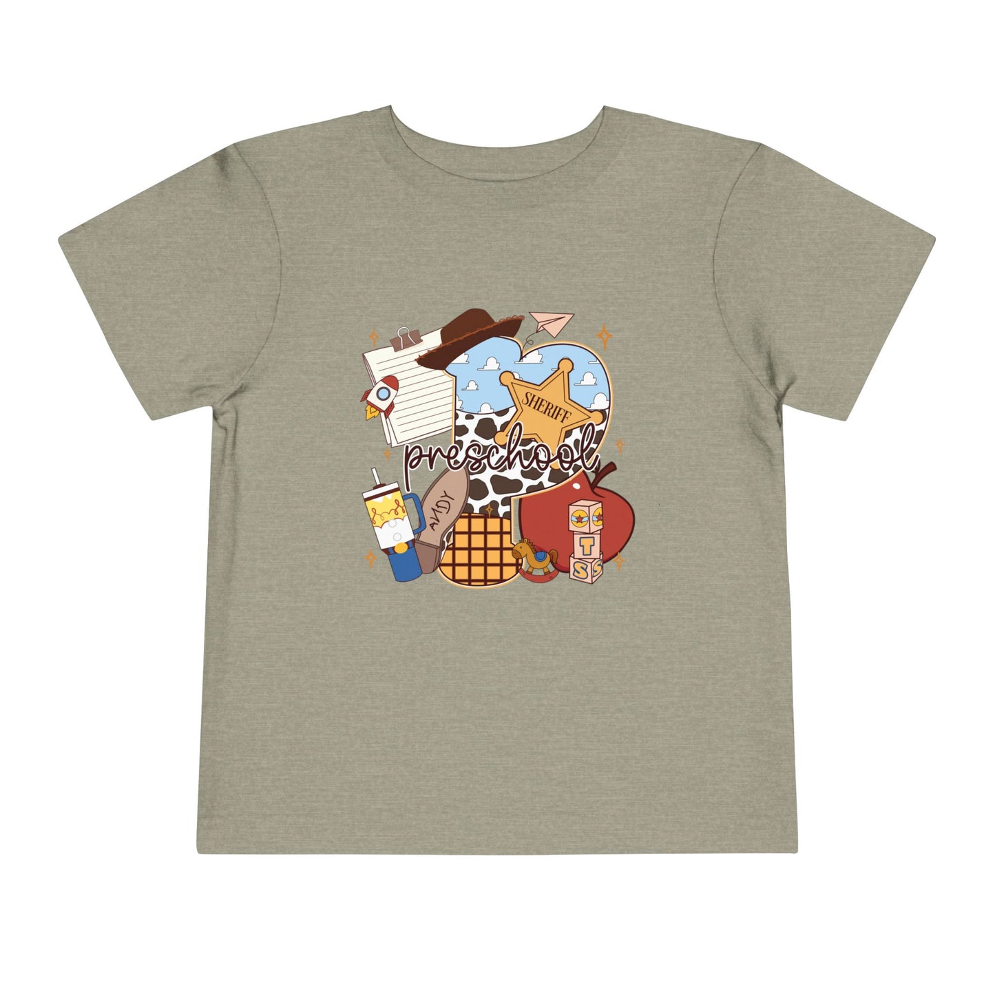 Preschool Adventures Toddler Tee – Cute School Bus, Star & Backpack Graphic Shirt