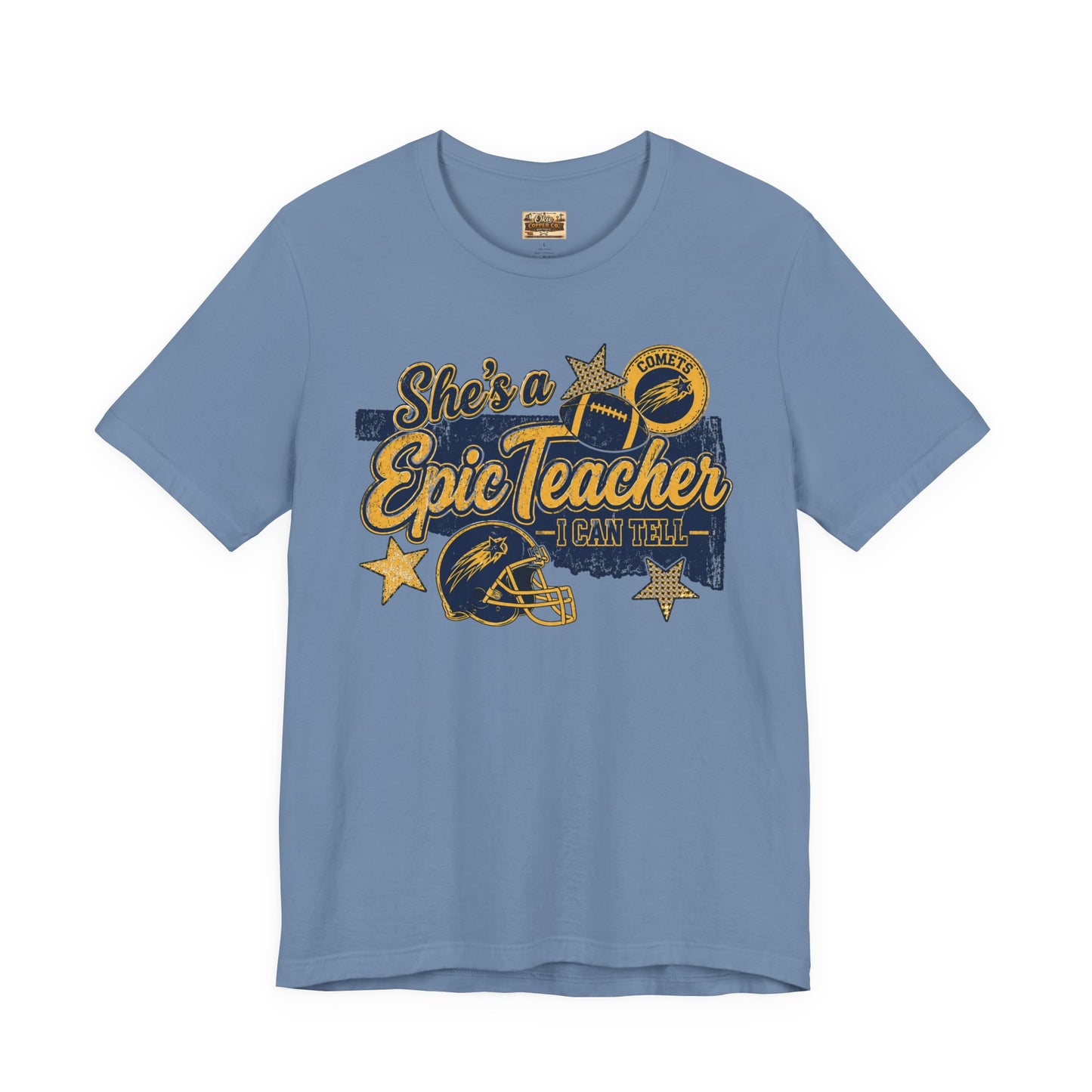 Epic Teacher Football T-Shirt — "She's a Epic Teacher" Coach & School Spirit Tee
