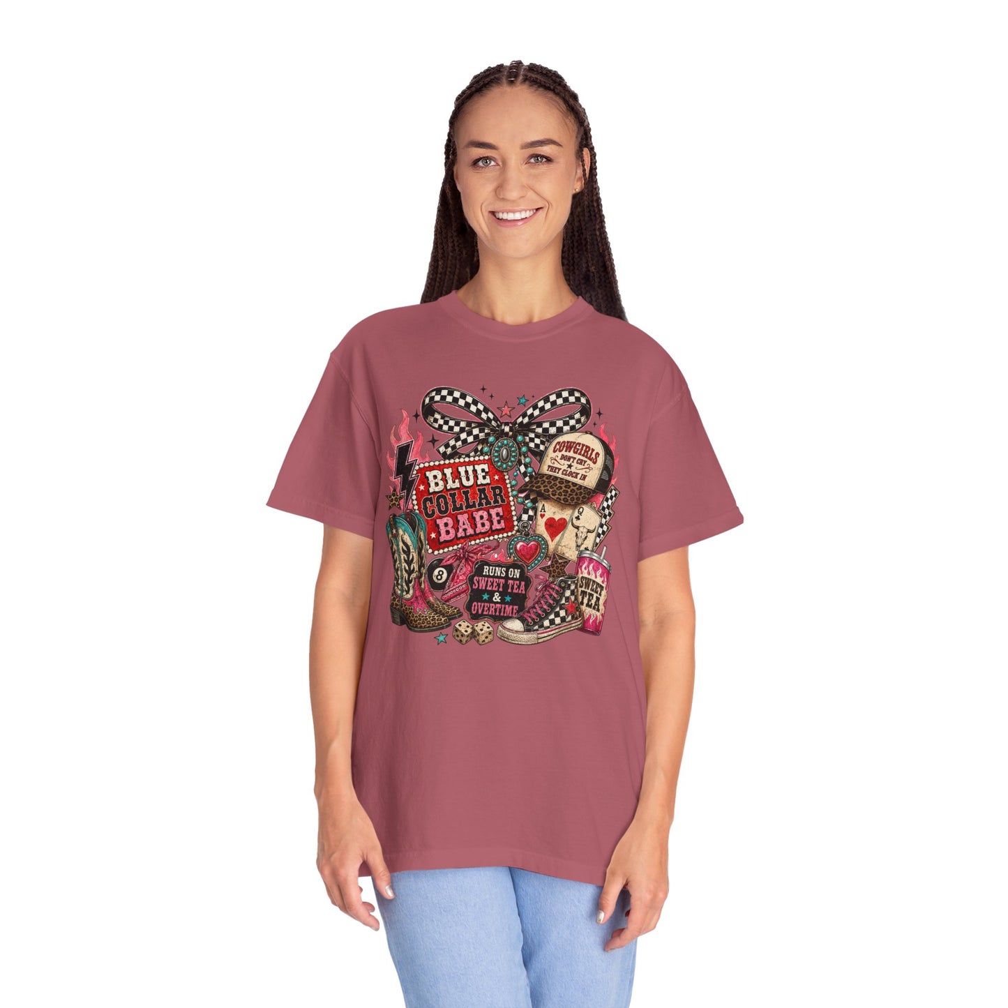 Blue Collar Babe T-Shirt — Retro Cowgirl Graphic Tee