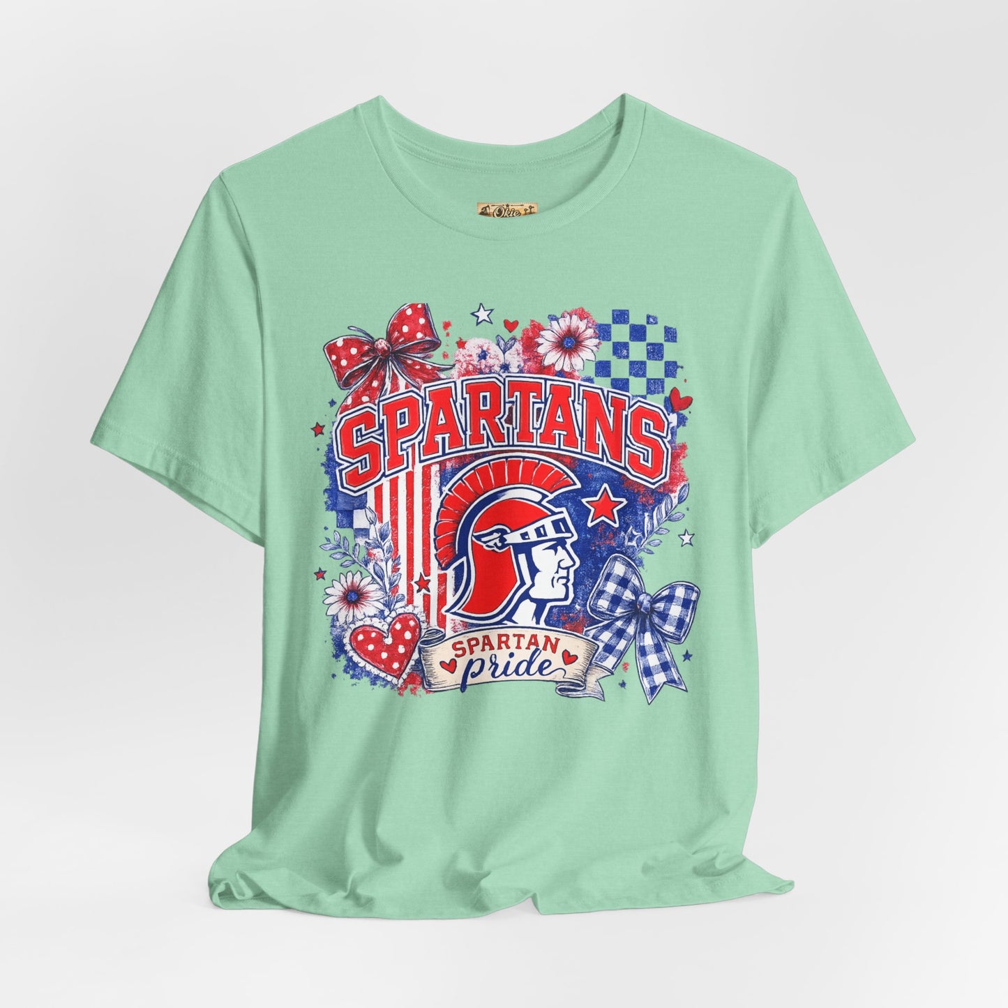 Spartans Pride Graphic Tee — Red, White & Blue School Spirit T-Shirt