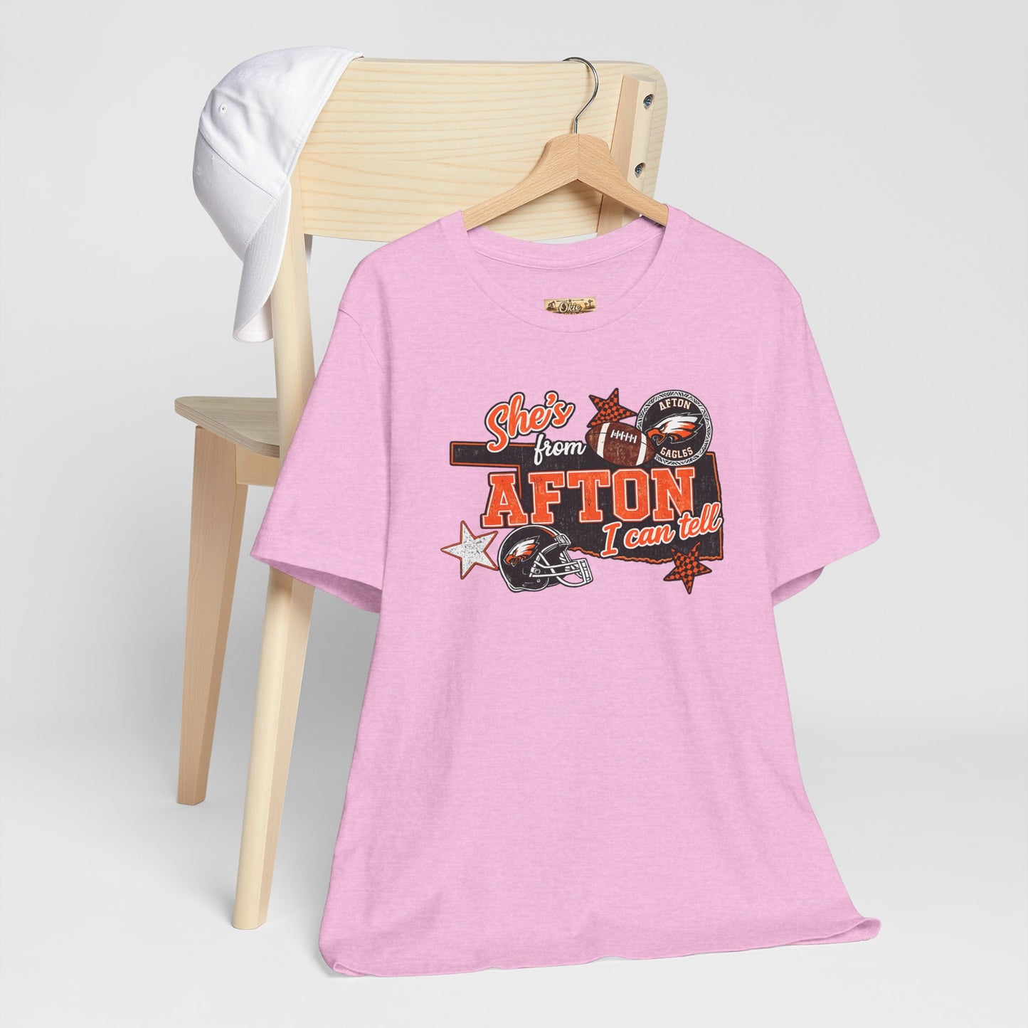 Afton Football Town Retro Graphic Tee — "Shes from Afton I can too"